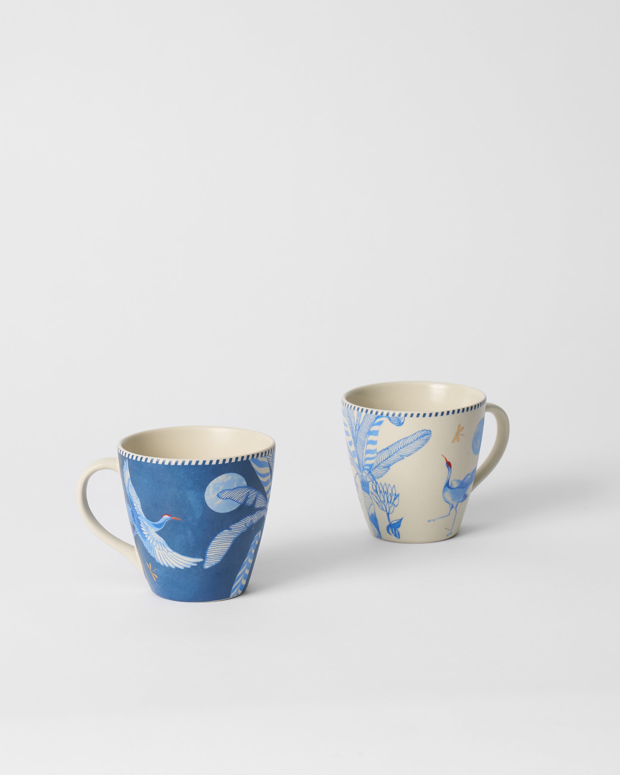 Dancing Crane Conical Mug - Set of 2