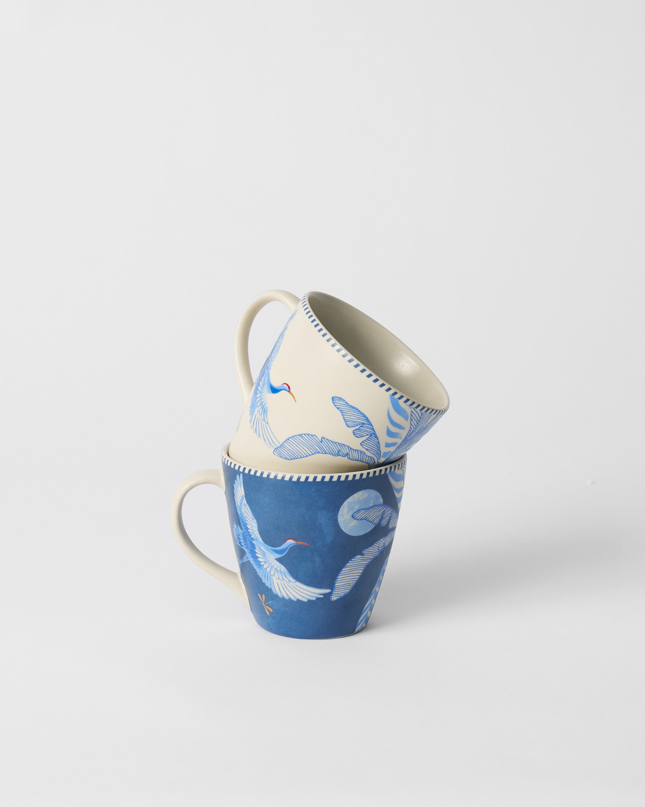 Dancing Crane Conical Mug - Set of 2