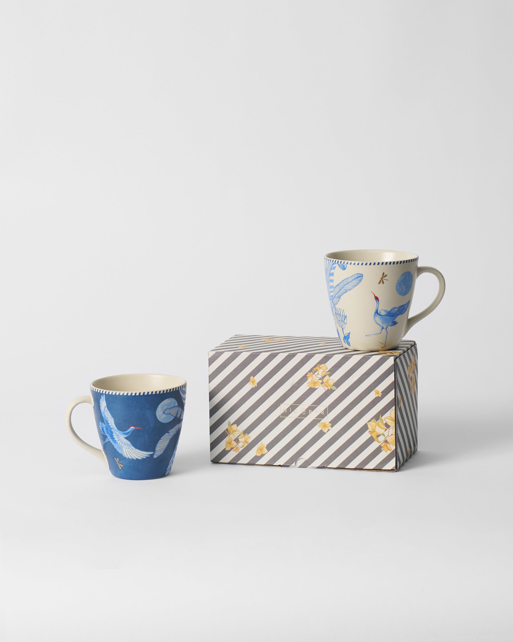 Dancing Crane Conical Mug - Set of 2