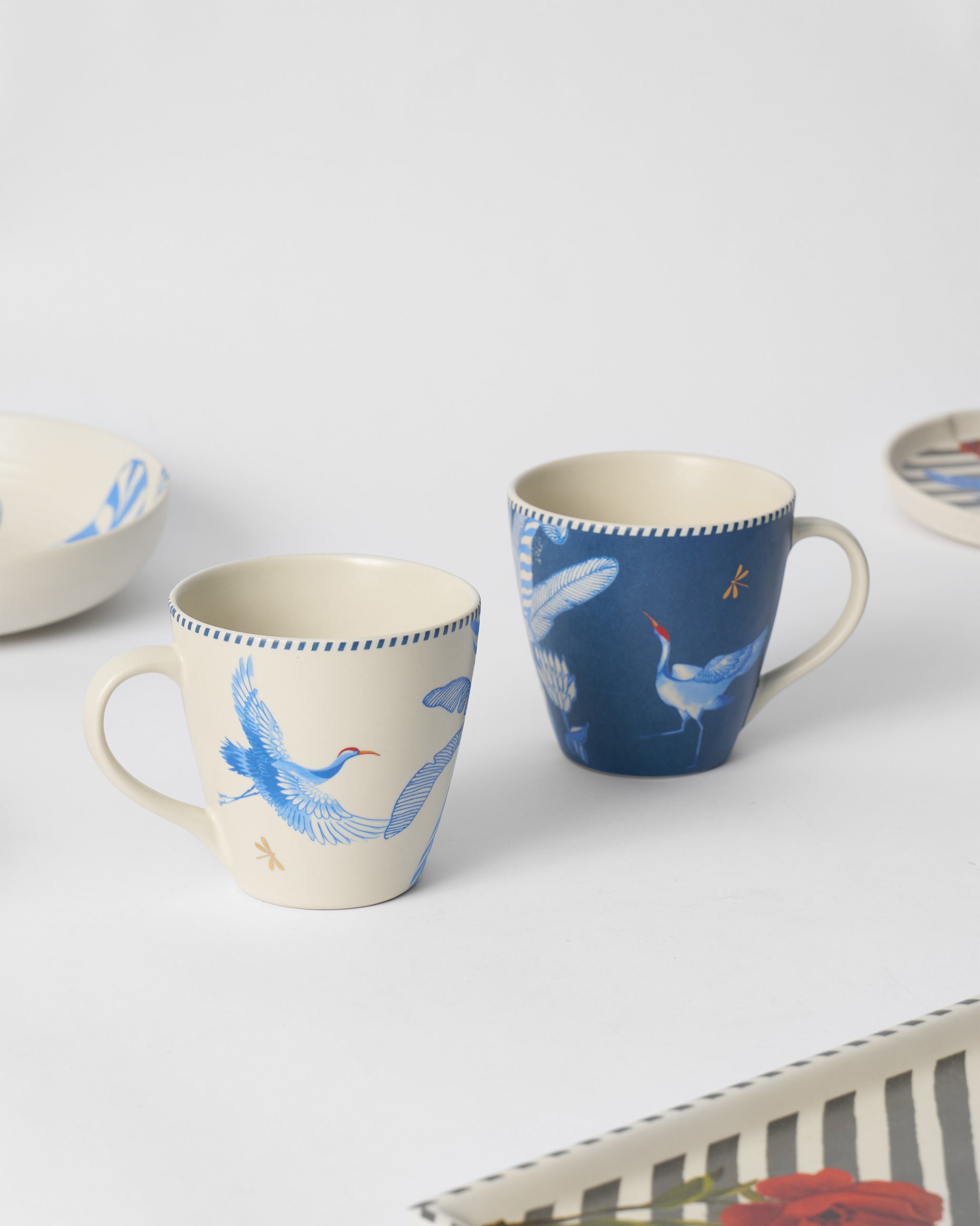 Dancing Crane Conical Mug - Set of 2