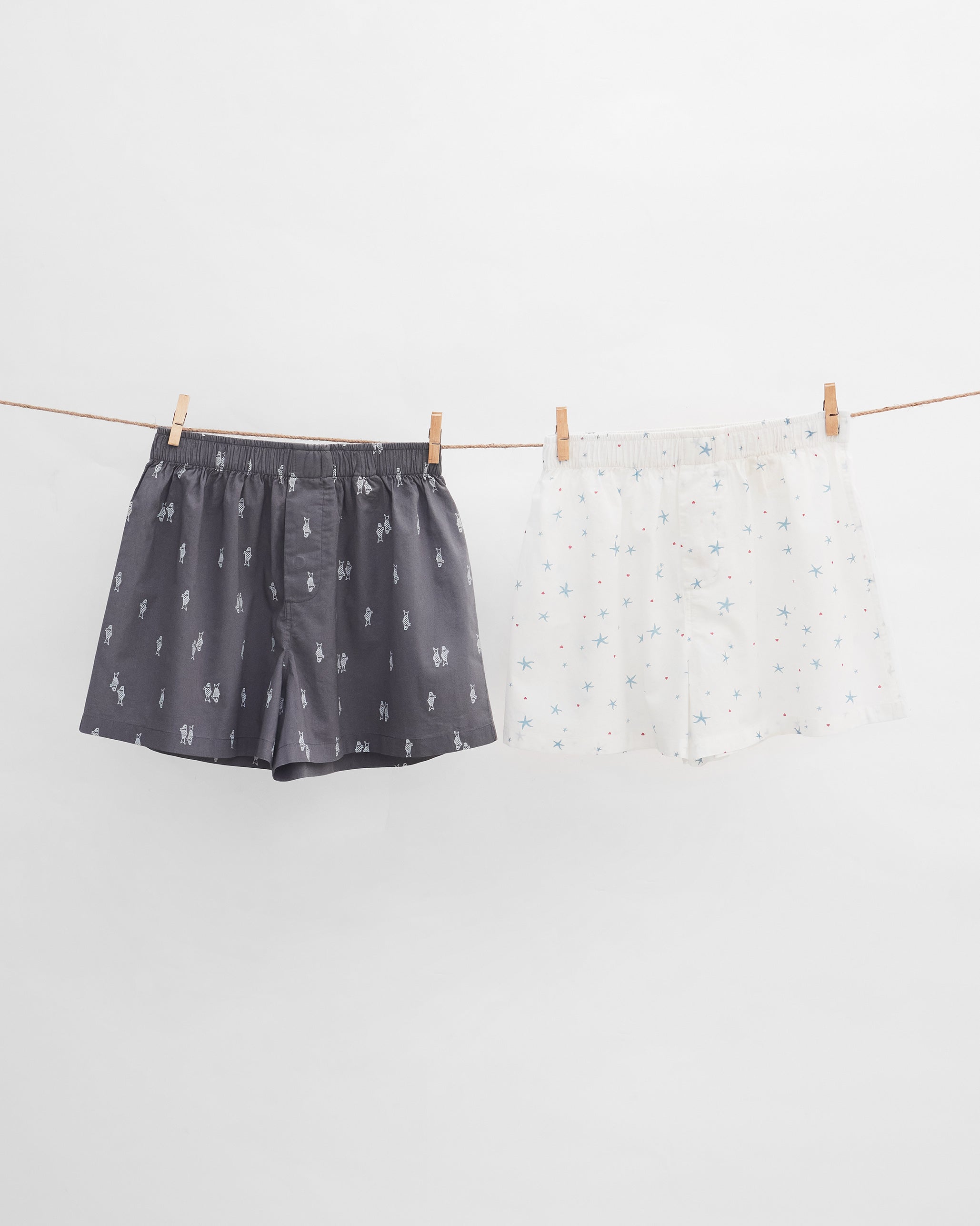 Mariner Boxer (Set of 2) - White & Charcoal