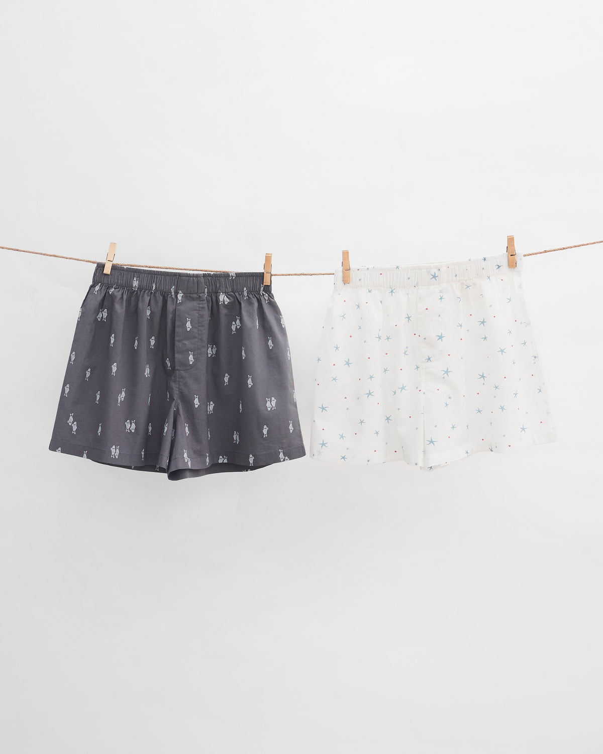 Mariner Boxer (Set of 2) - White & Charcoal