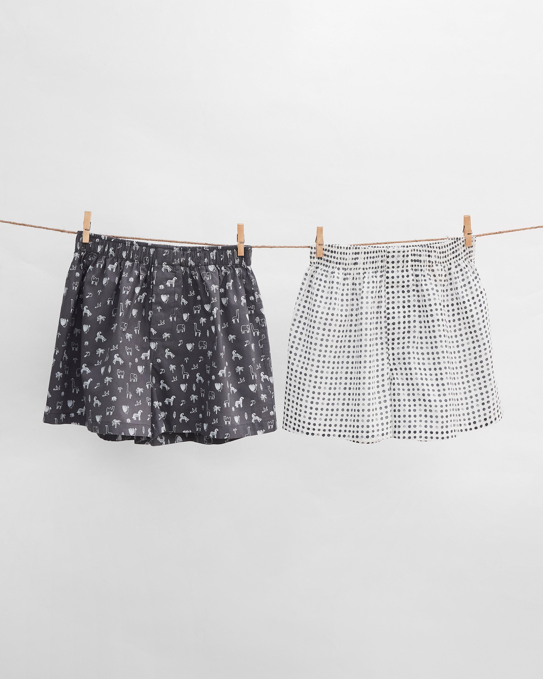 Play Set Boxers (Set of 2) - Charcoal & Ivory
