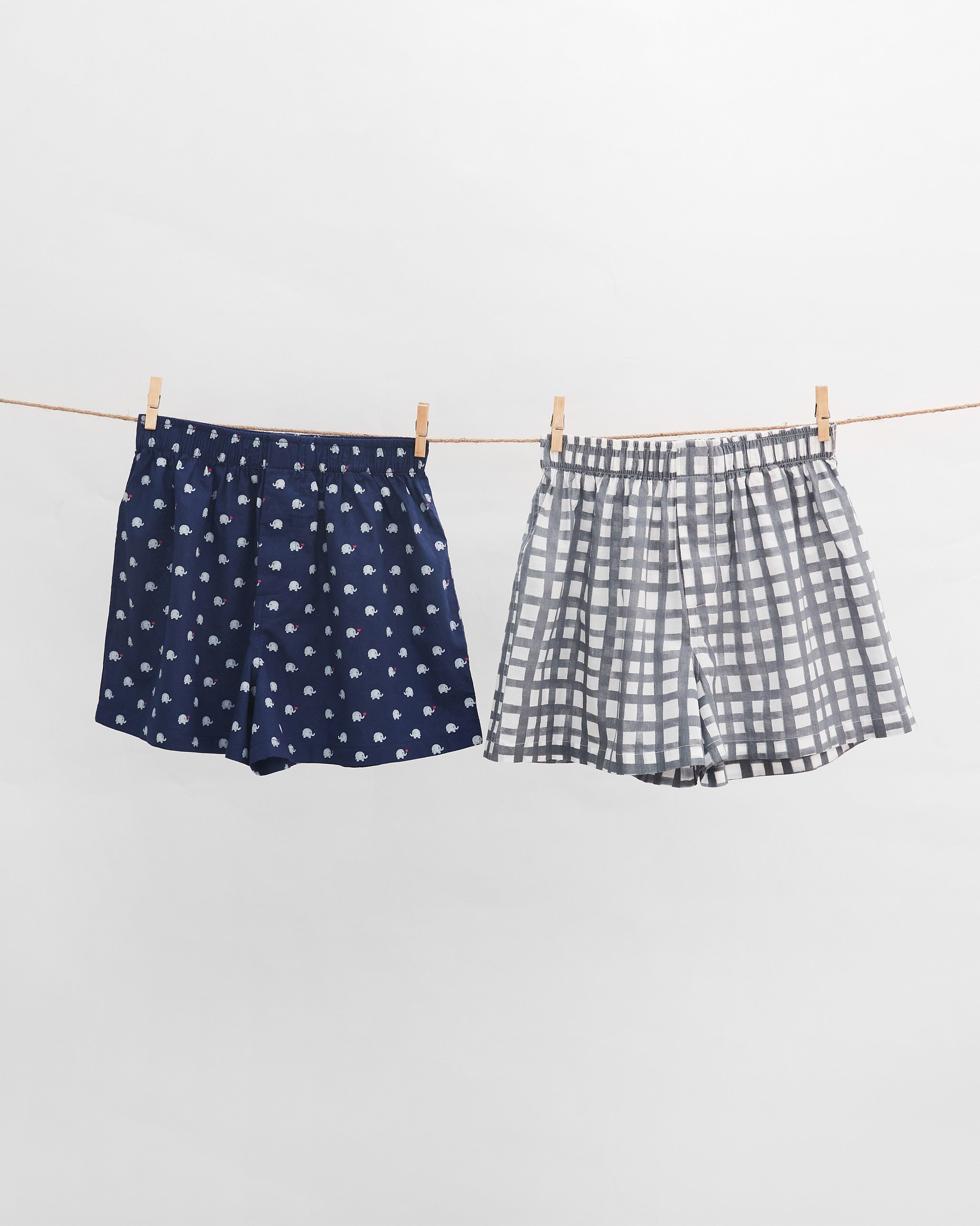 Safari Boxers (Set of 2) - Navy & Charcoal