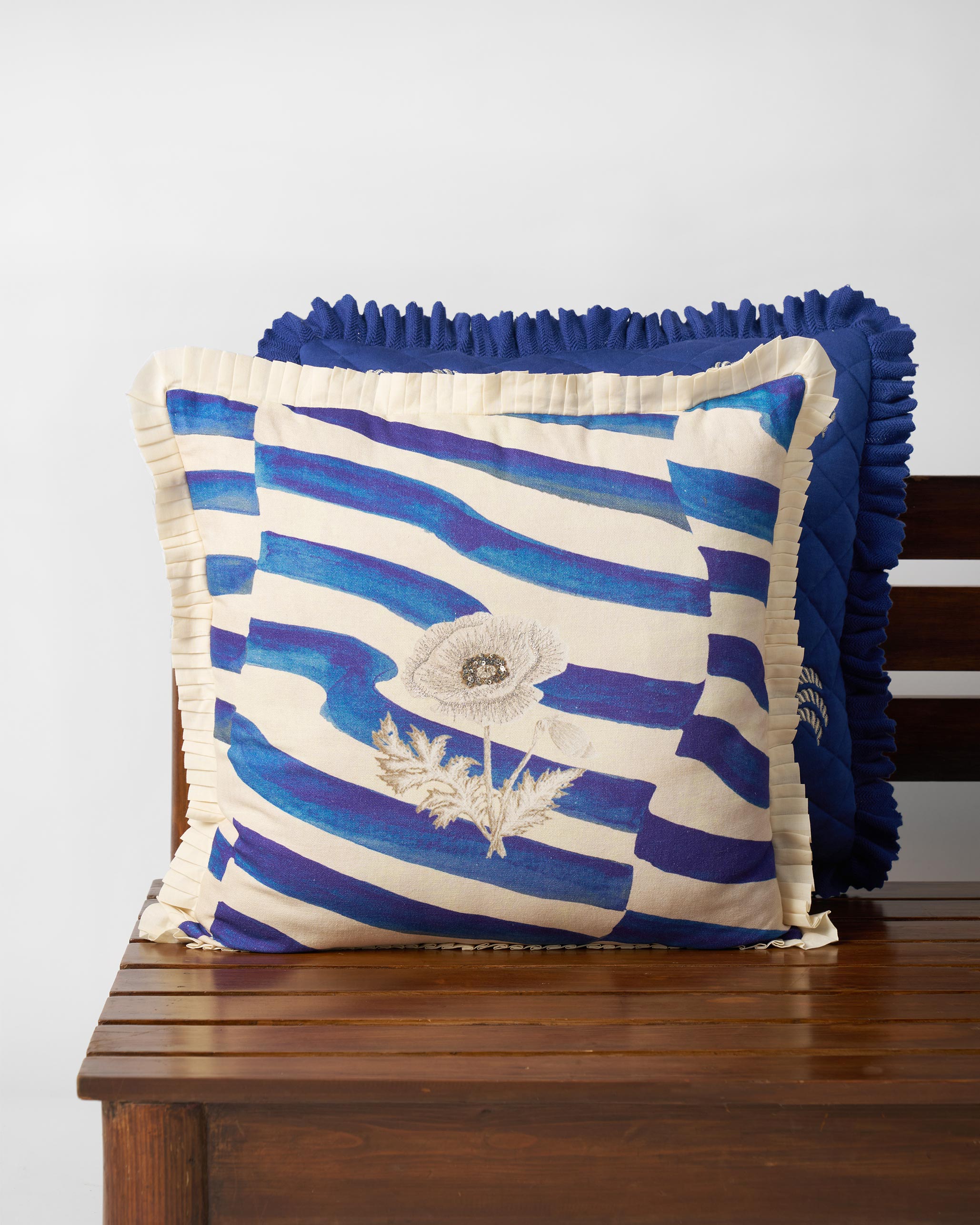 Poppy Stripes Cushion Cover