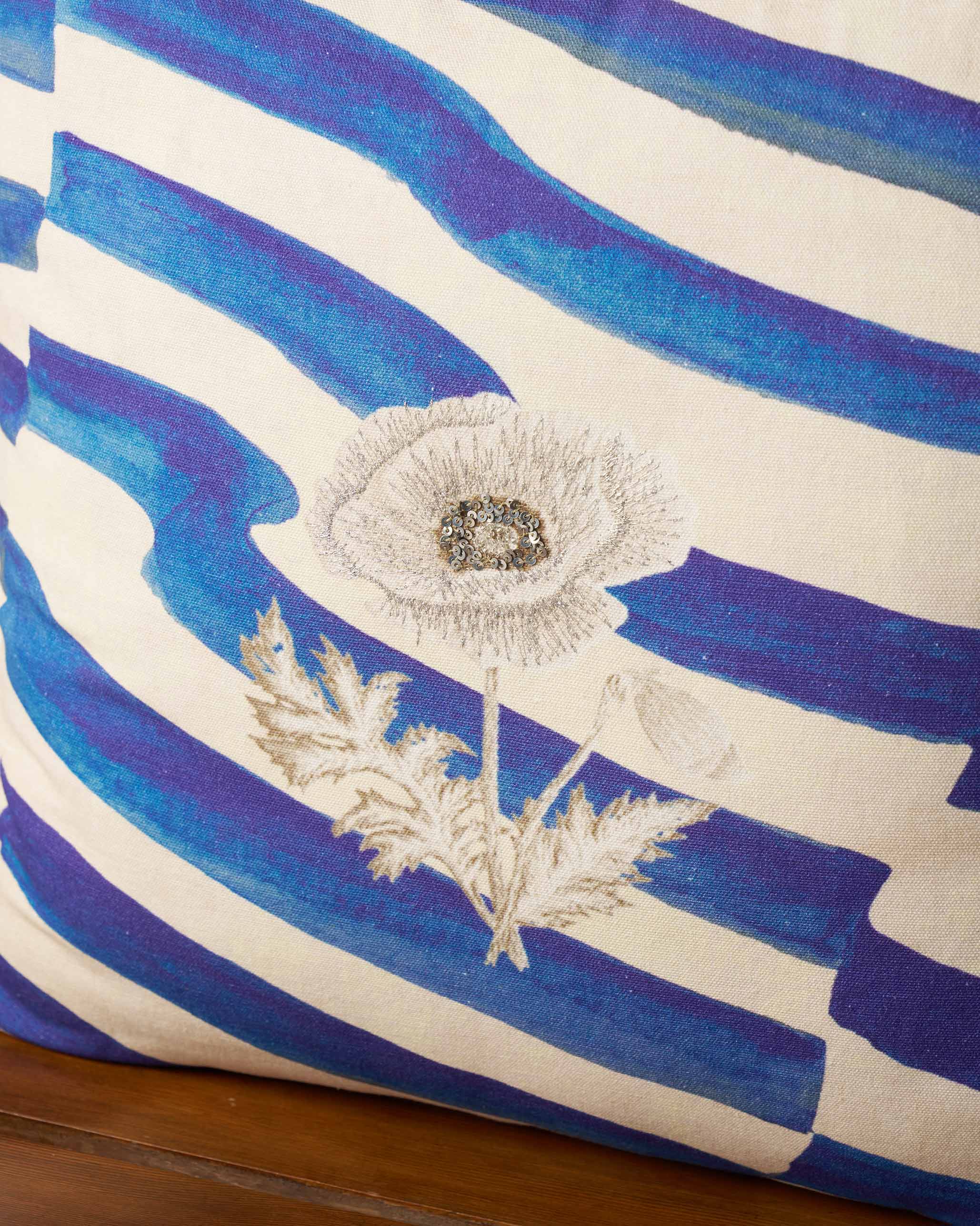 Poppy Stripes Cushion Cover