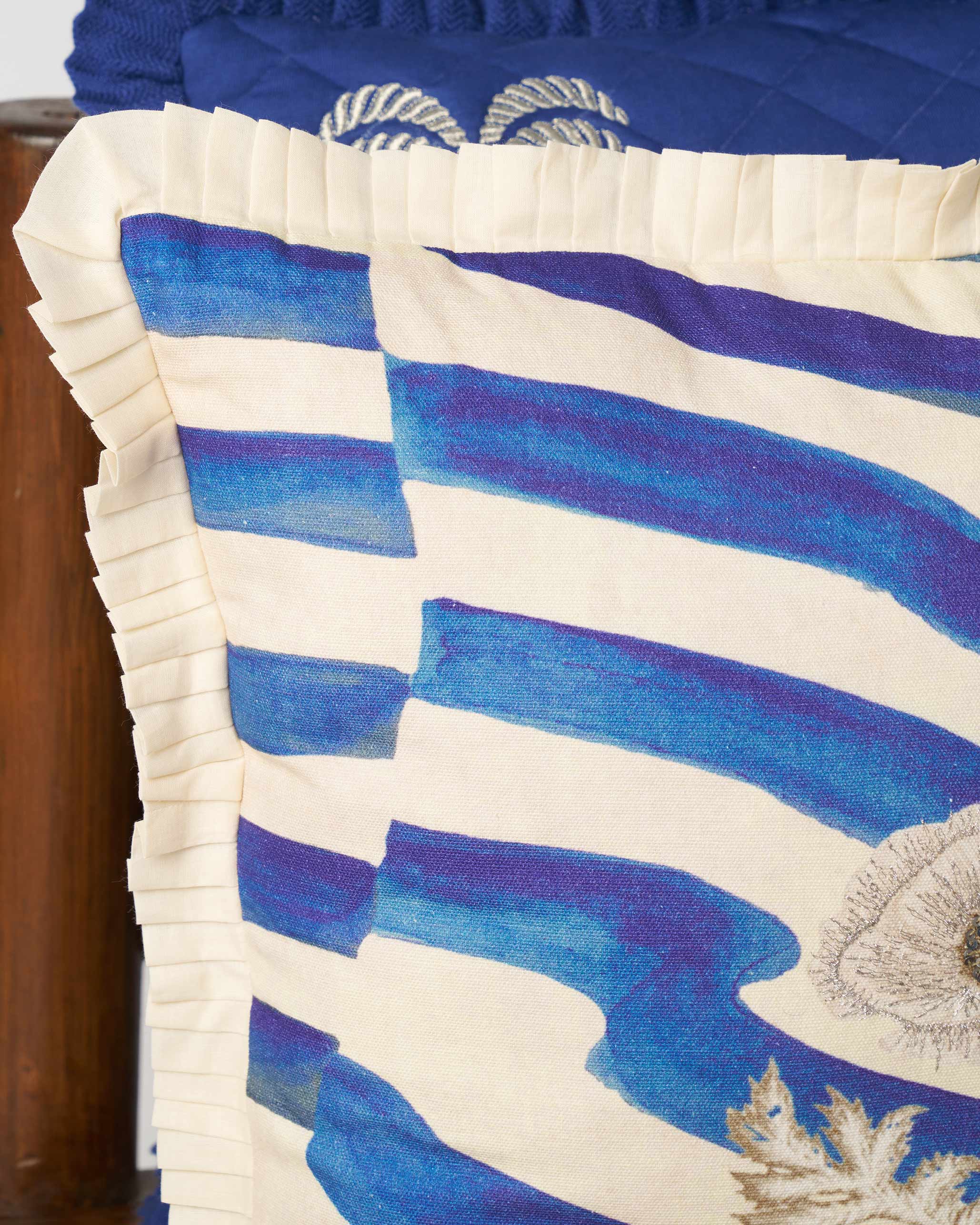 Poppy Stripes Cushion Cover