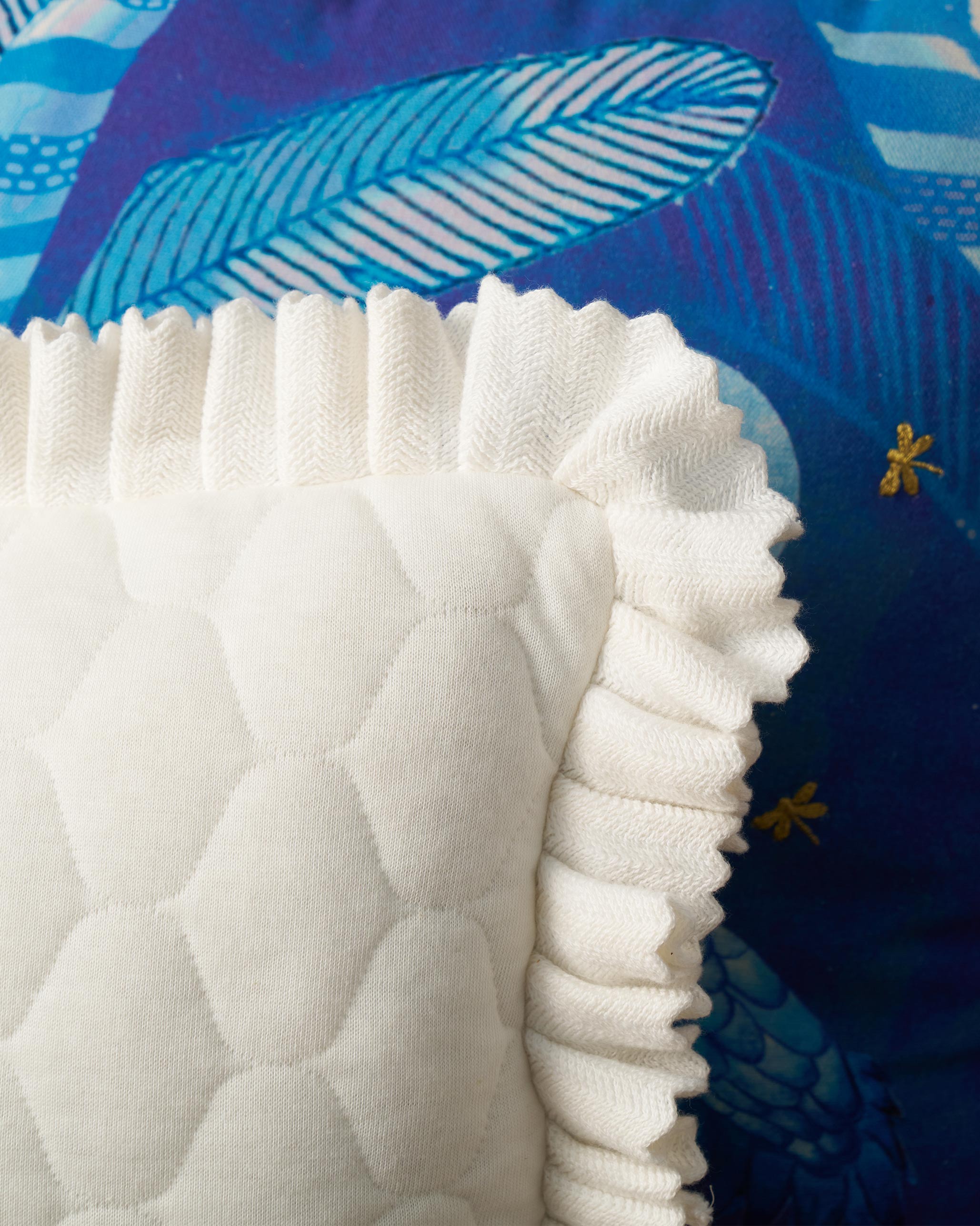 Quilted Dragonfly Cushion Cover - Ivory