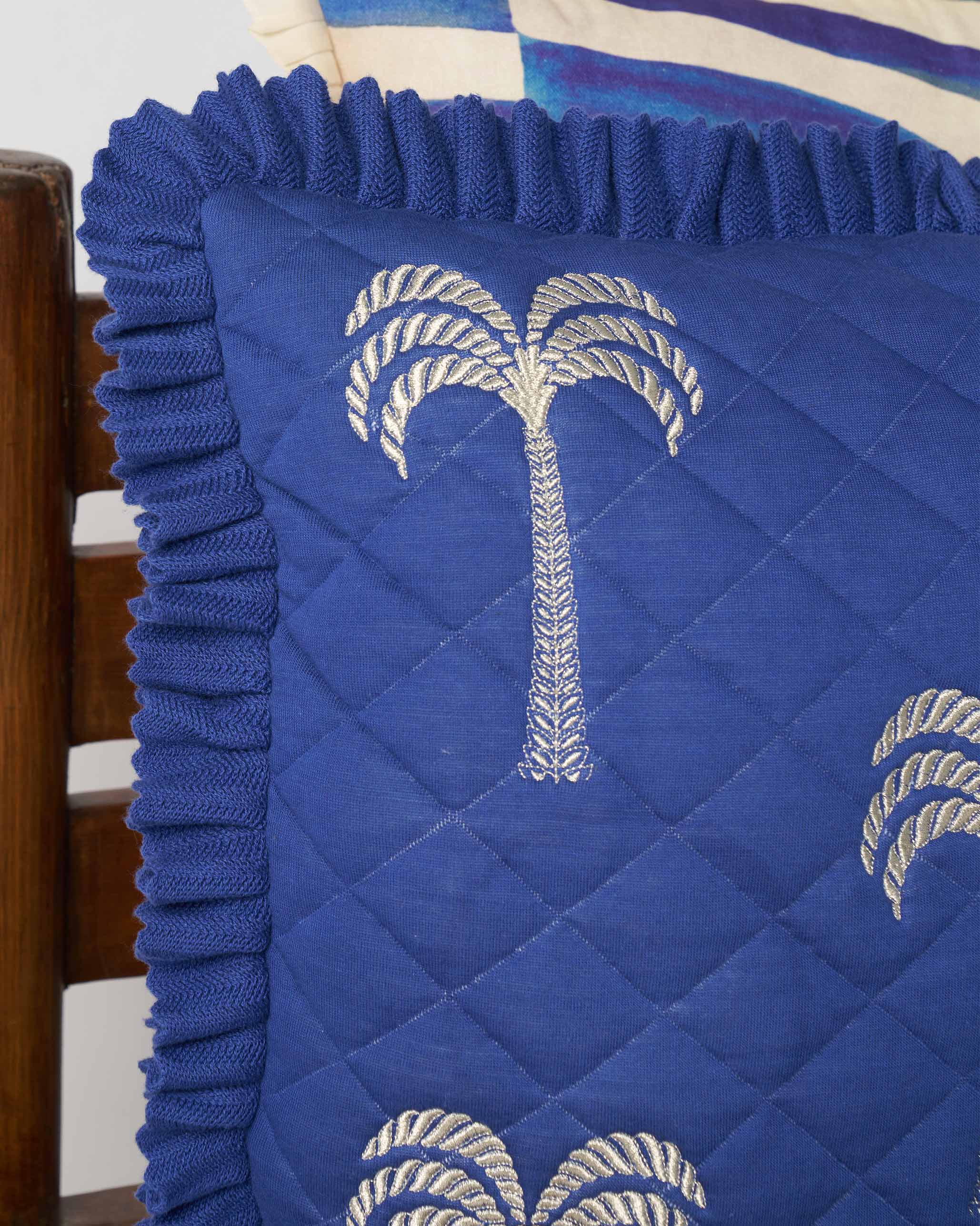 Jewelled Palm cushion cover - Blue
