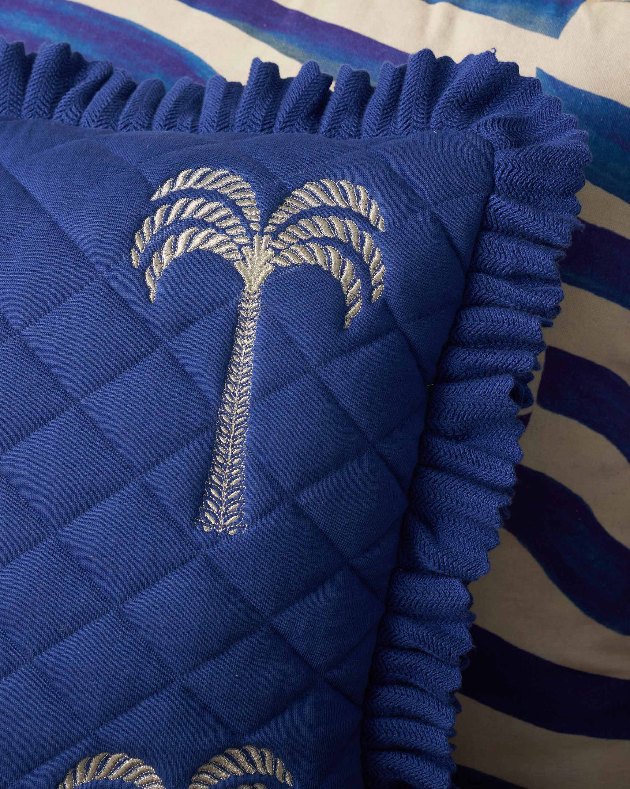 Jewelled Palm cushion cover - Blue