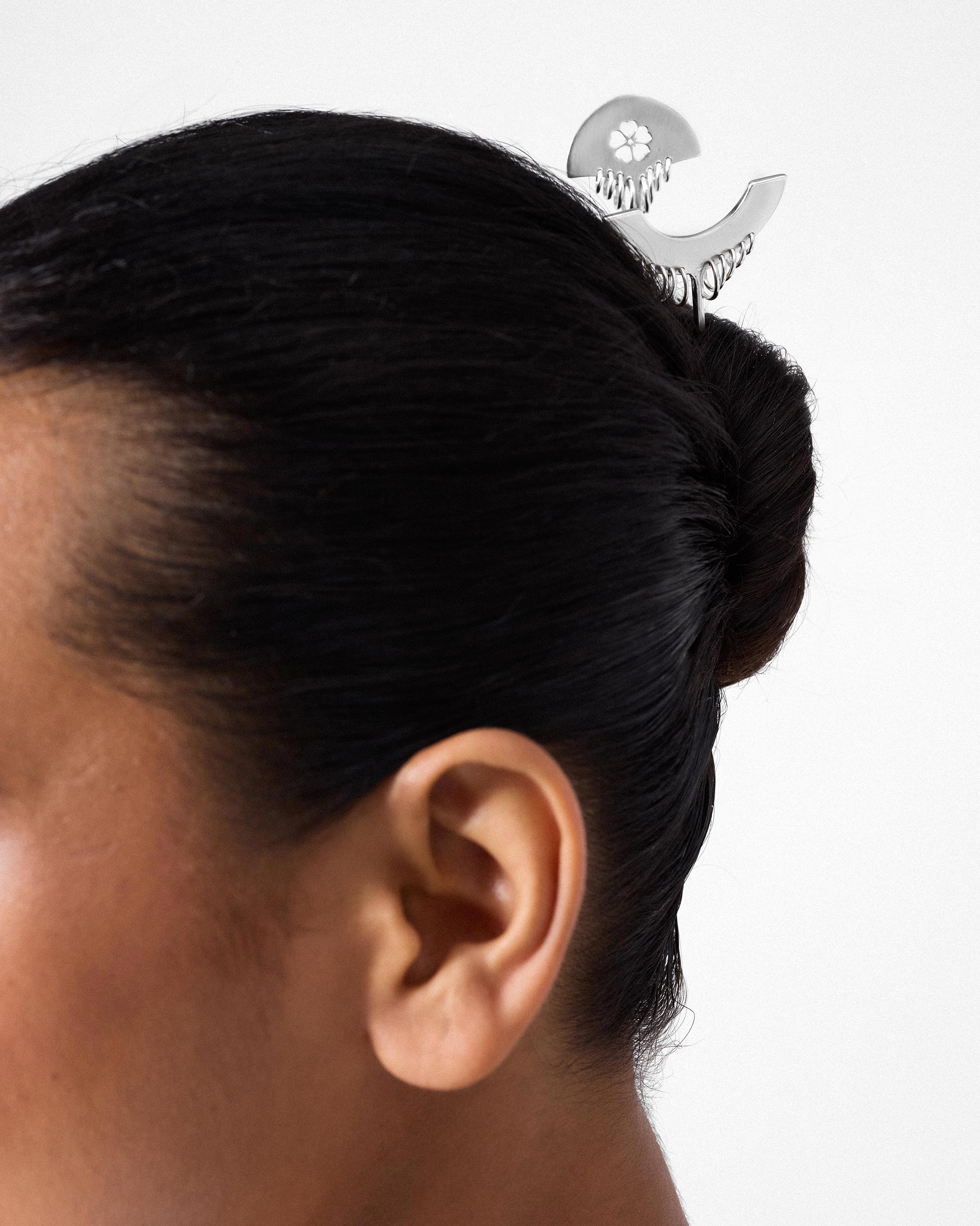Teer Hair Pins Set of 2 - Silver