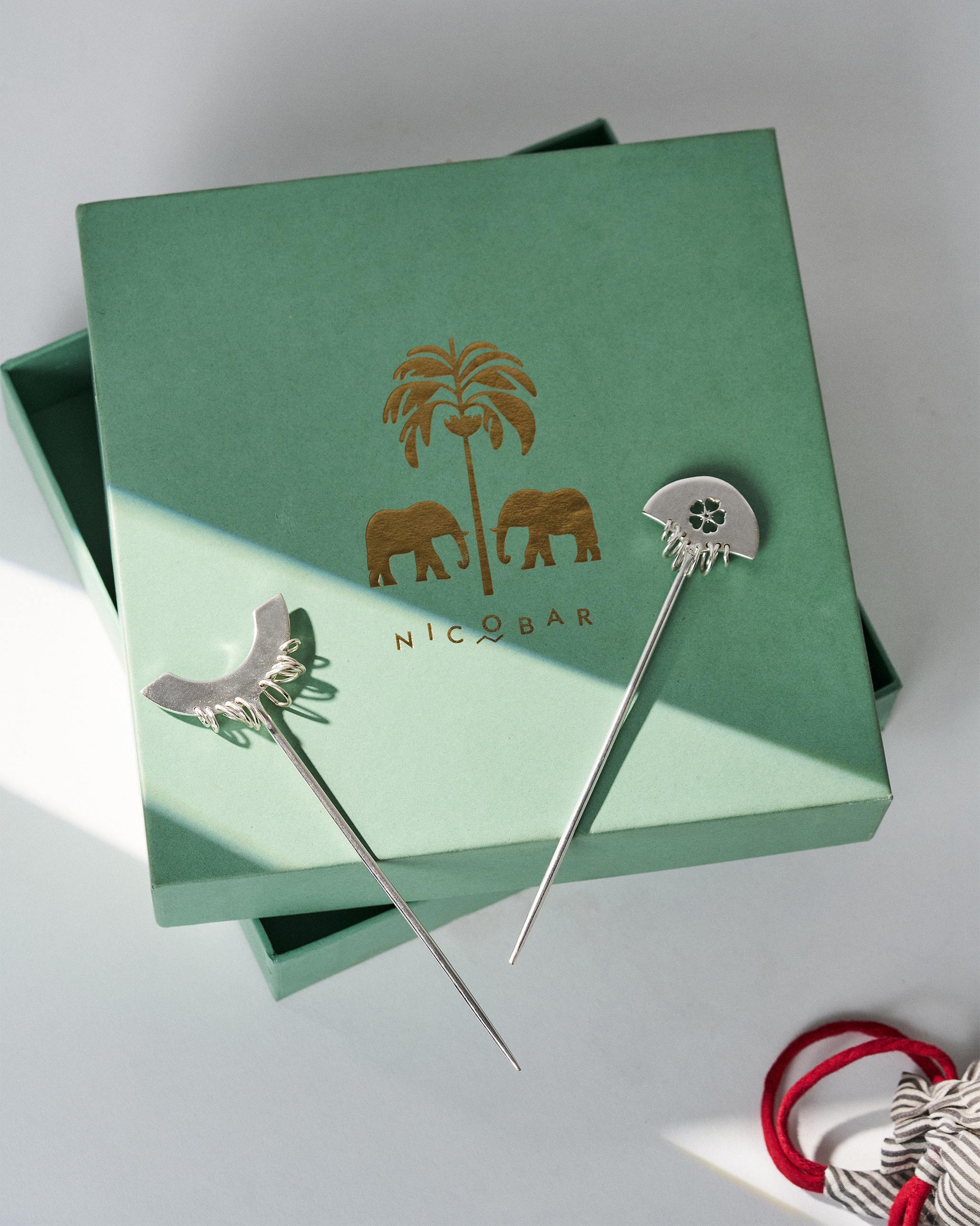 Teer Hair Pins Set of 2 - Silver