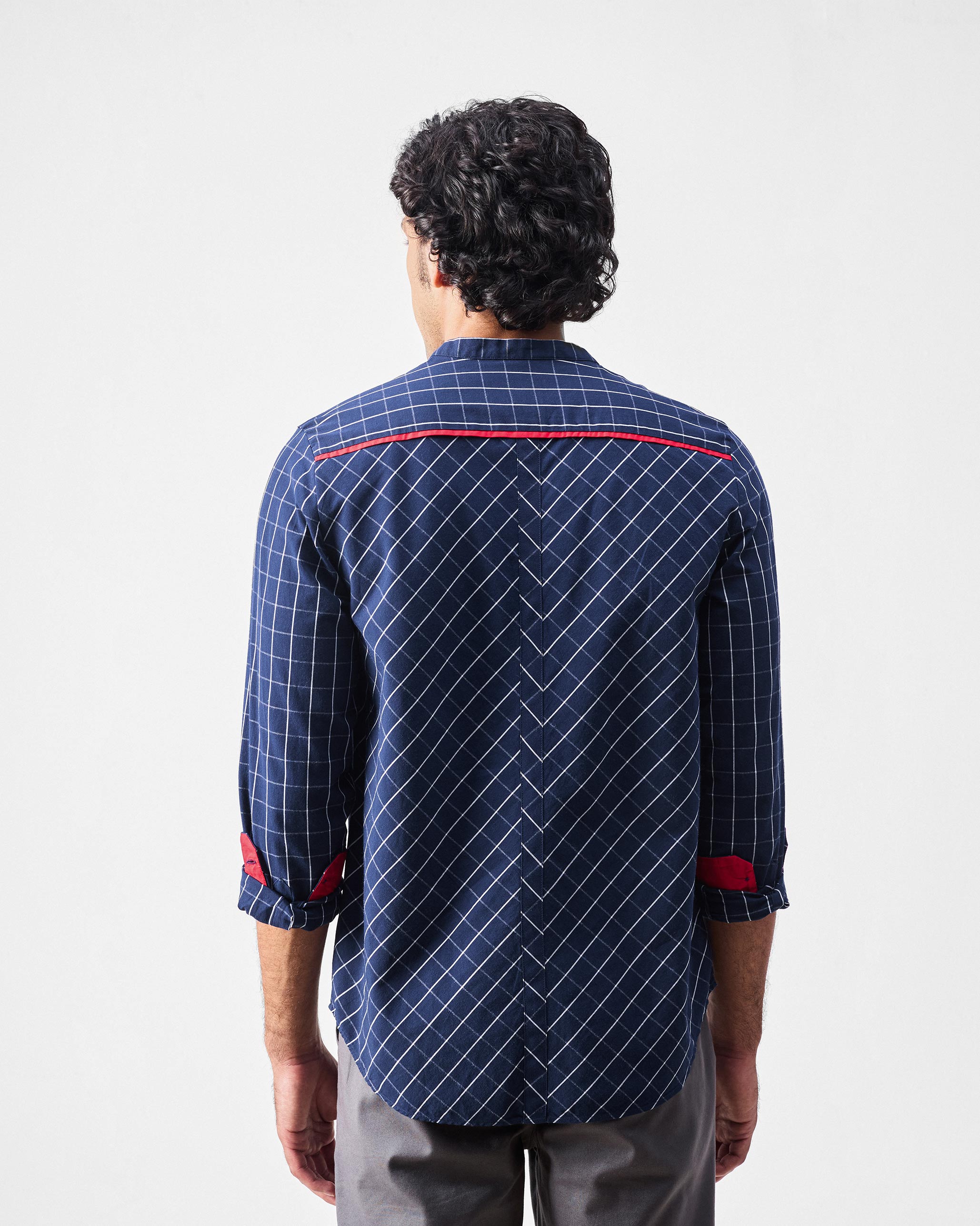 Nawab Shirt - Navy & White Checks