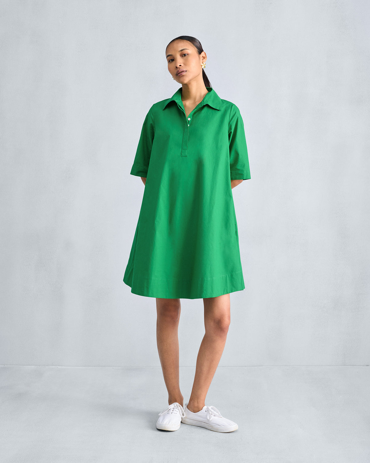 A-line Short Dress - Green