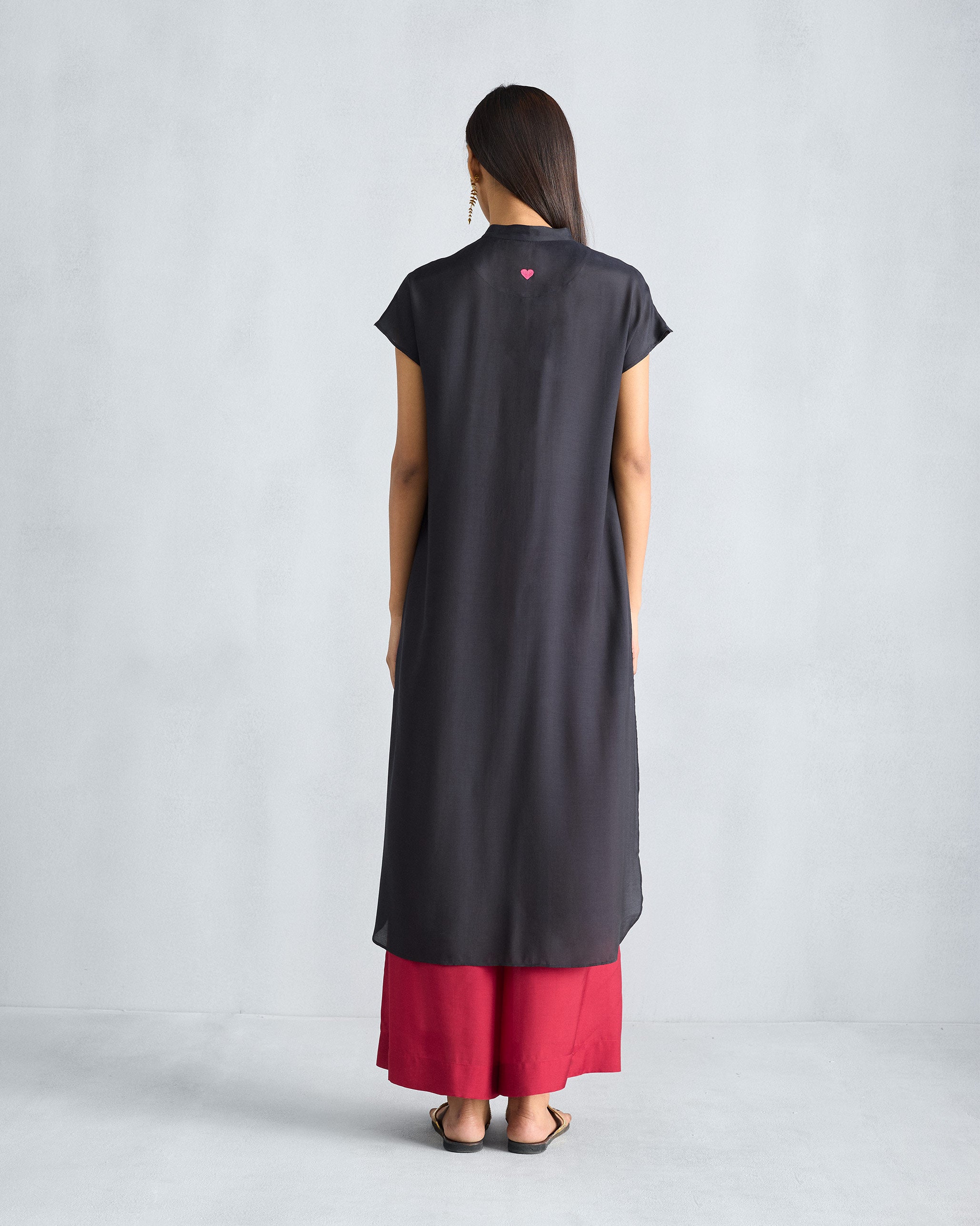 Short Sleeve Kurta - Black