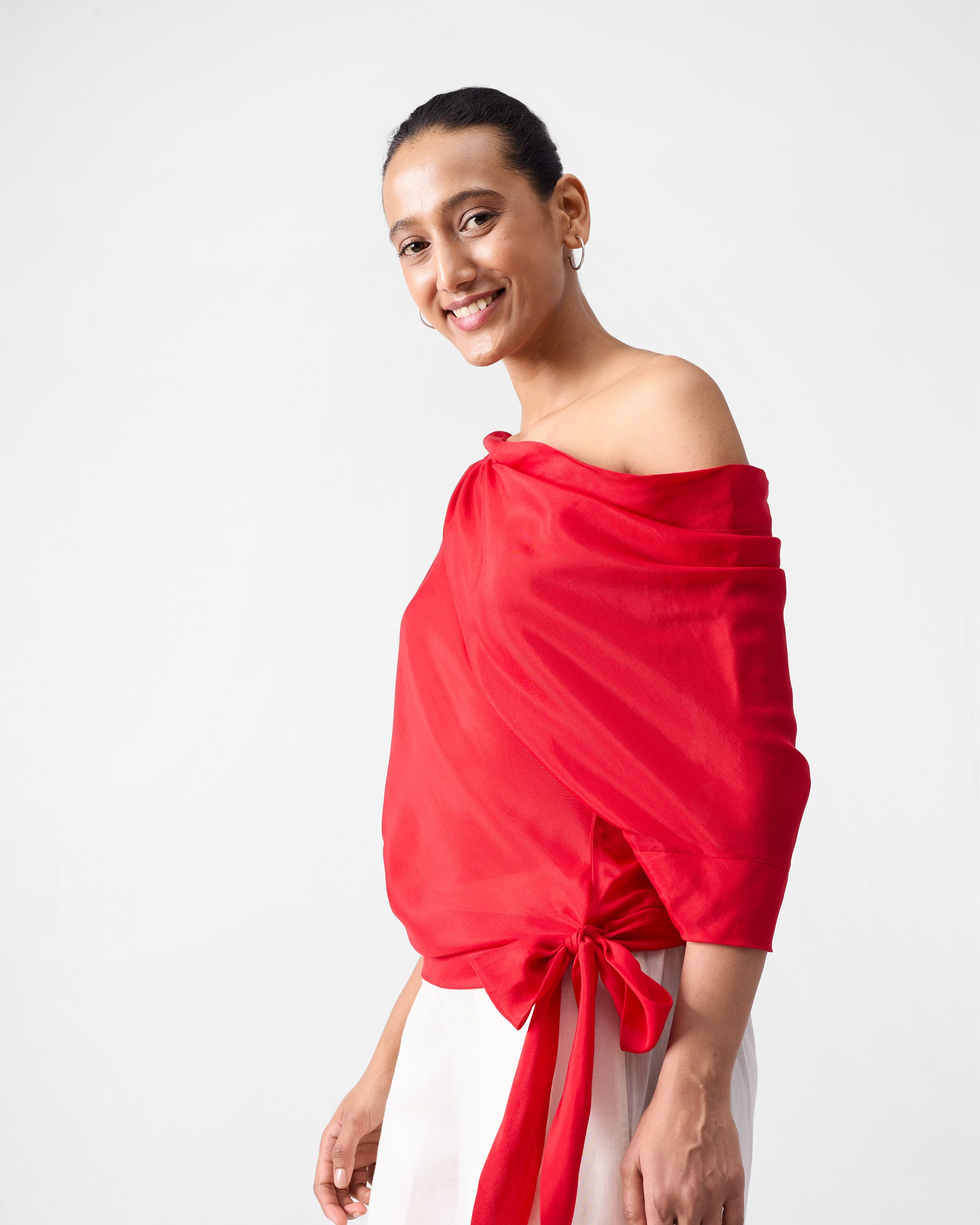 Tokyo Off Shoulder Top - Red