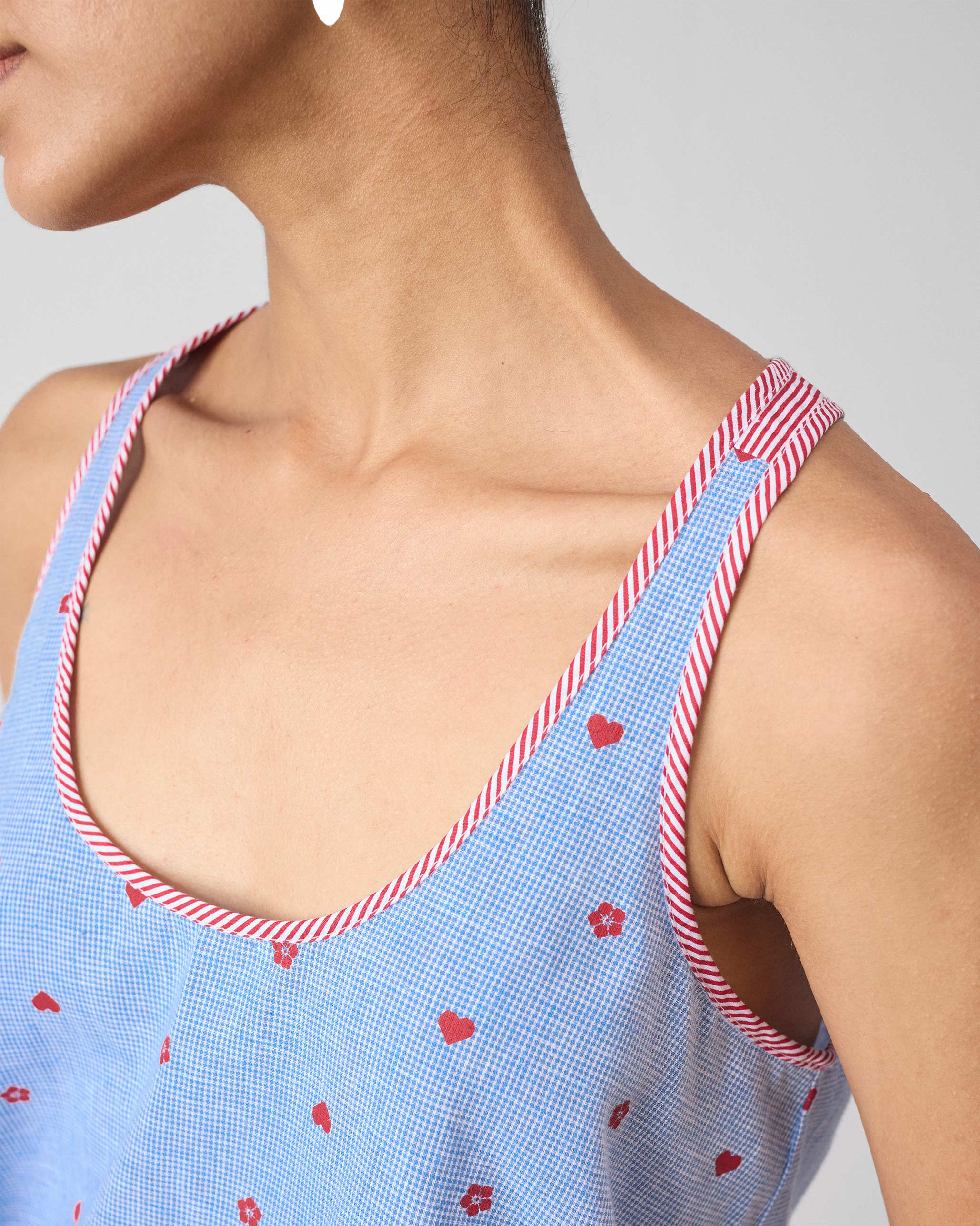Moshi Racerback Top - Blue & Red Print