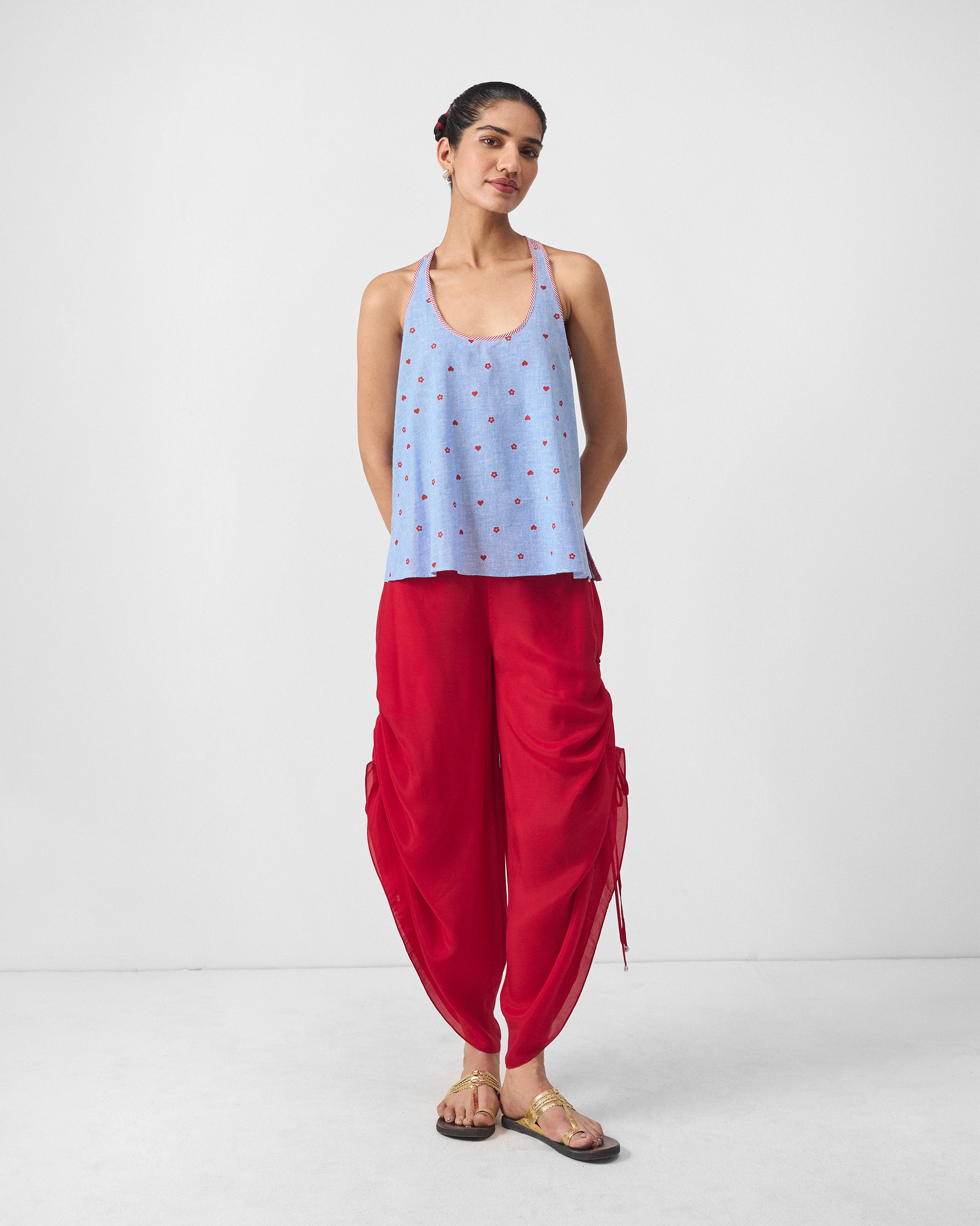 Moshi Racerback Top - Blue & Red Print