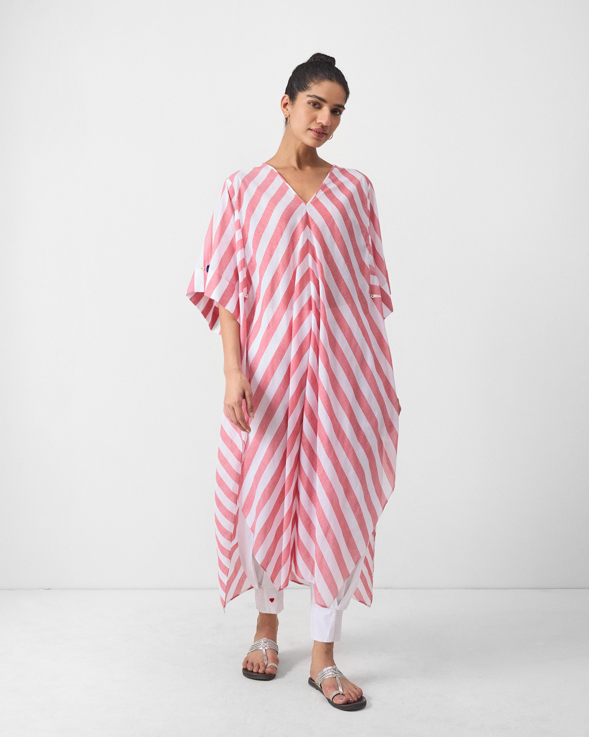Mizuki Kaftan - Red & White Stripes