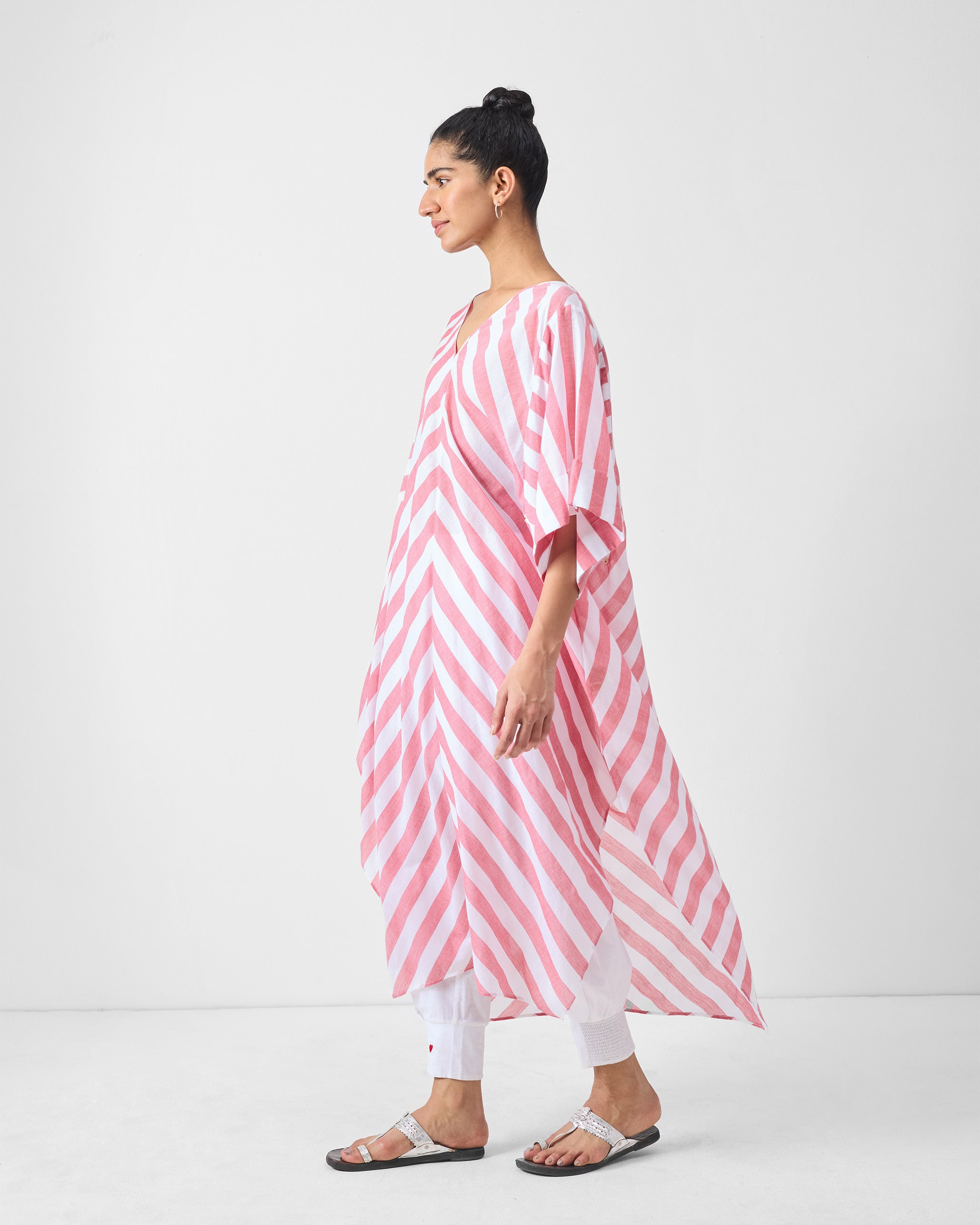 Mizuki Kaftan - Red & White Stripes