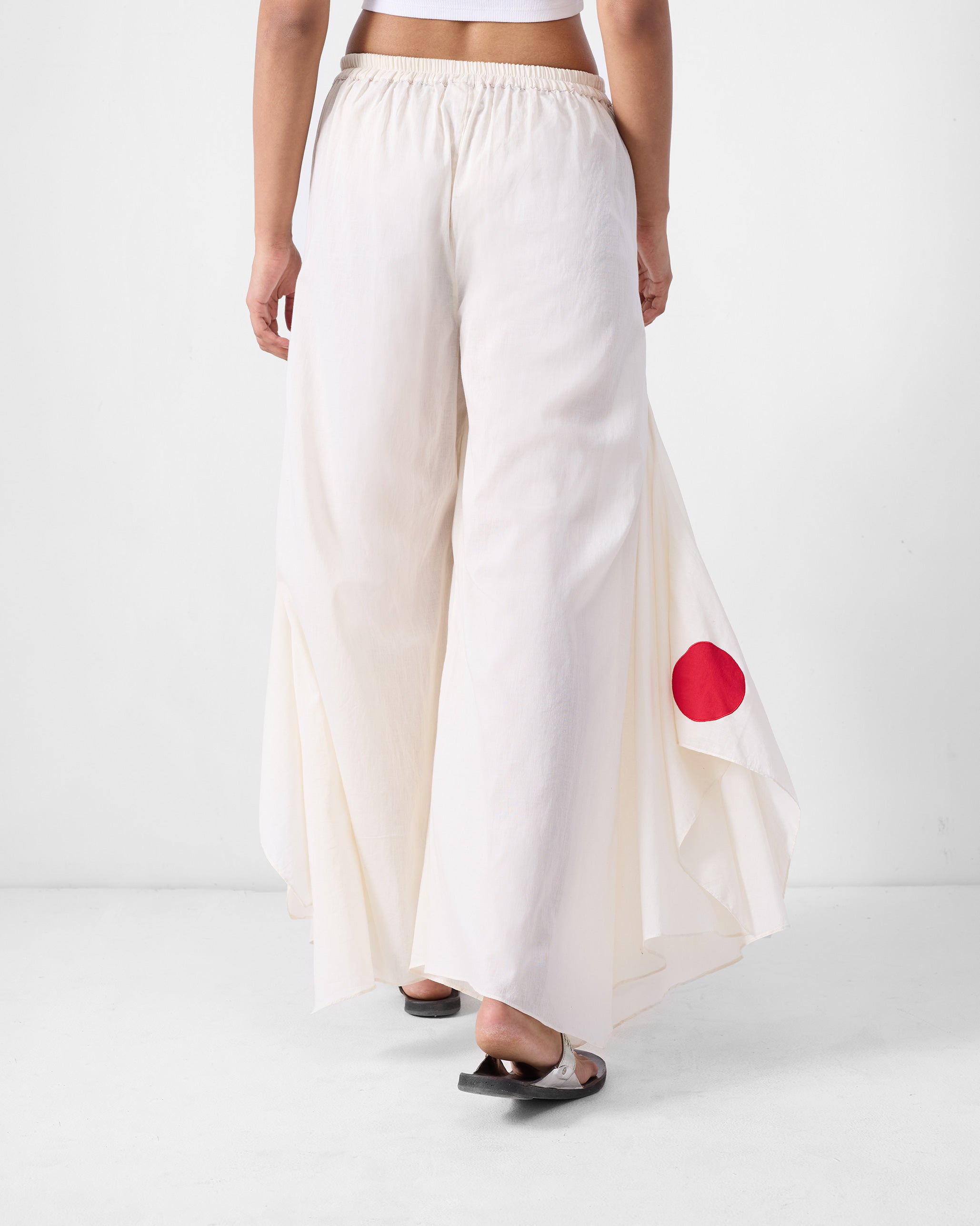 Uneven Hem Pants - Ivory