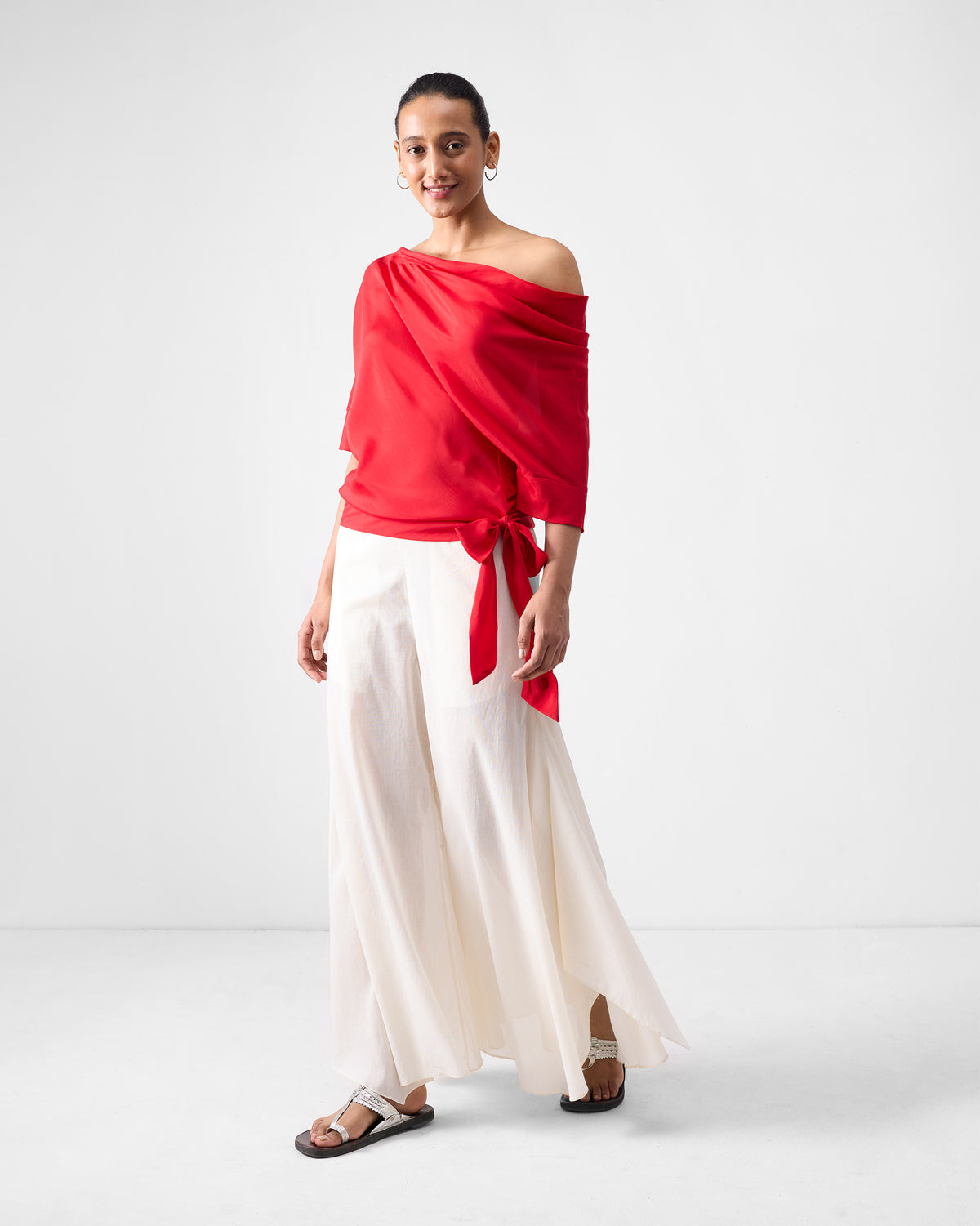 Uneven Hem Pants - Ivory
