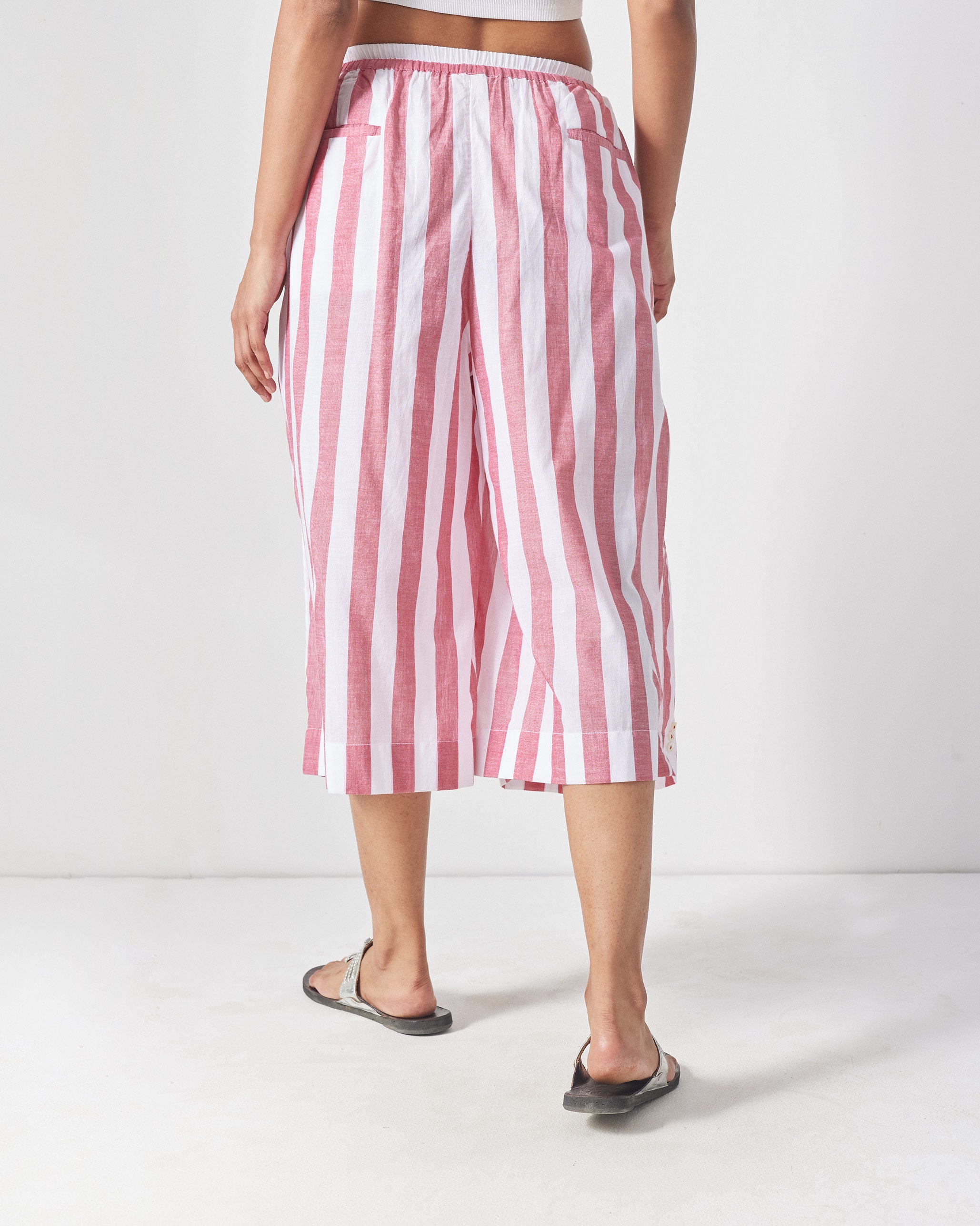 Aoi Pants - Red & White Stripes