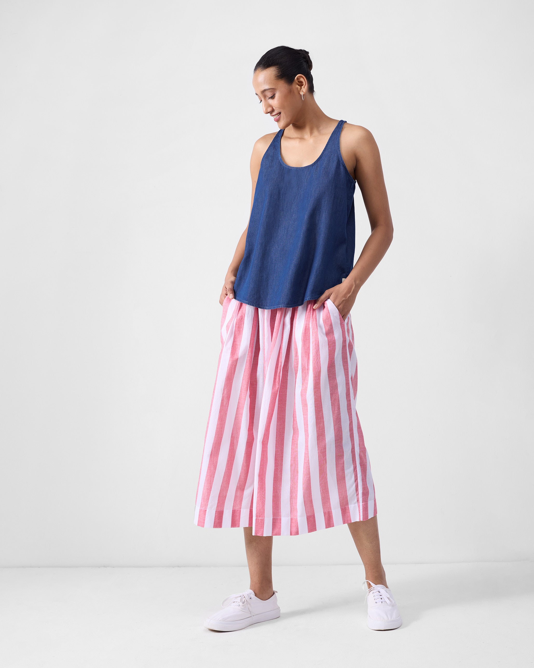 Aoi Pants - Red & White Stripes