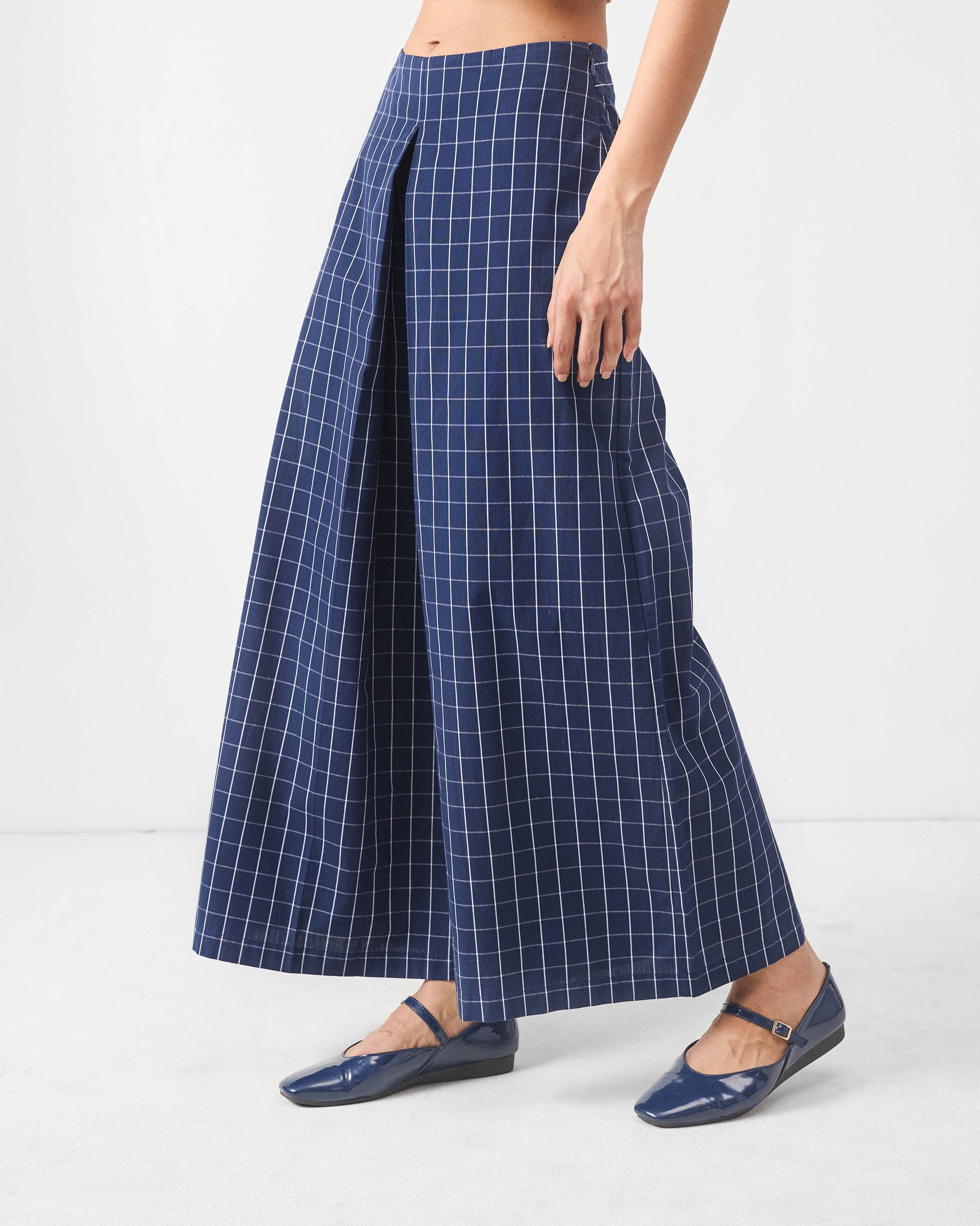 Hinata Pants - Navy & White Checks