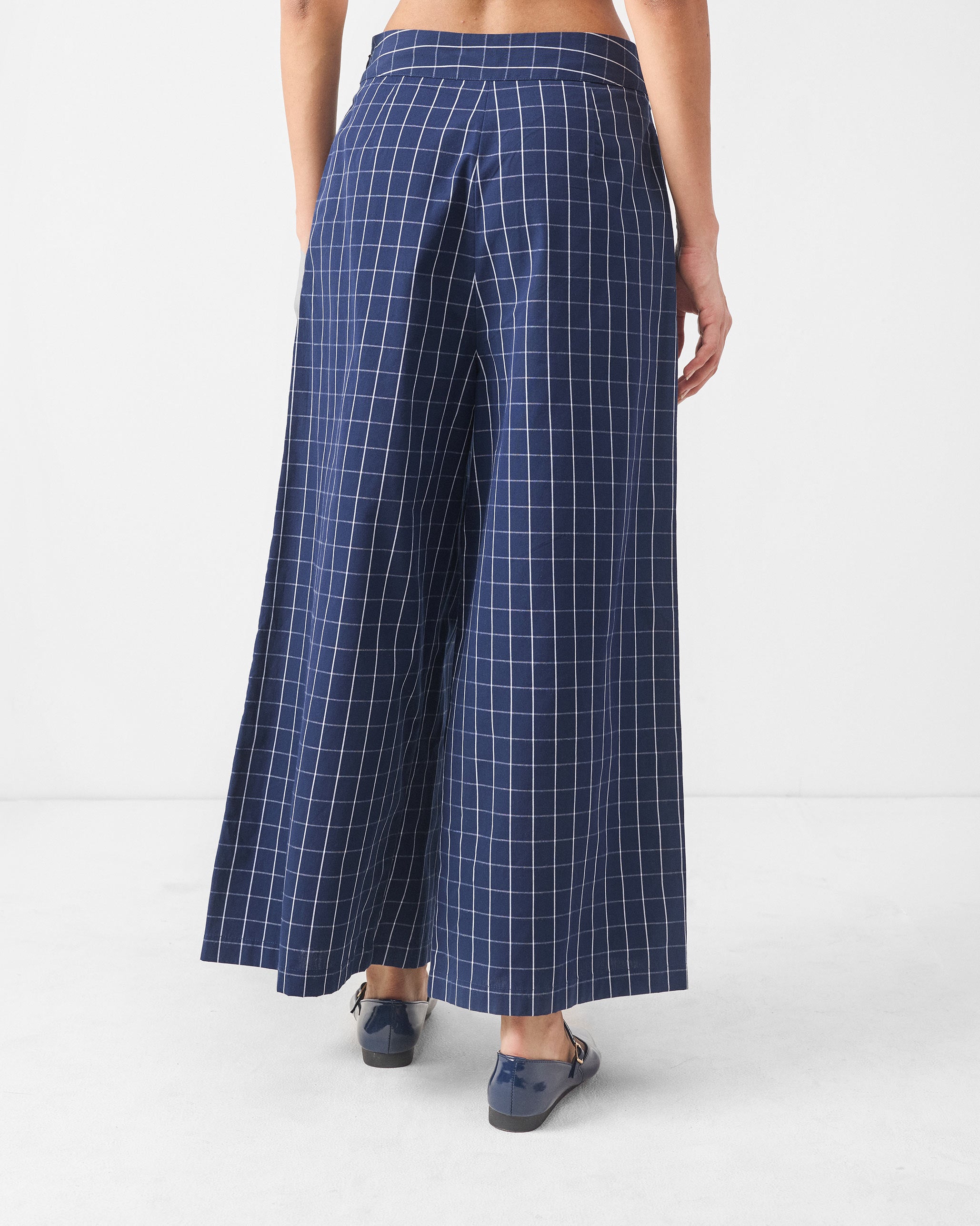 Hinata Pants - Navy & White Checks