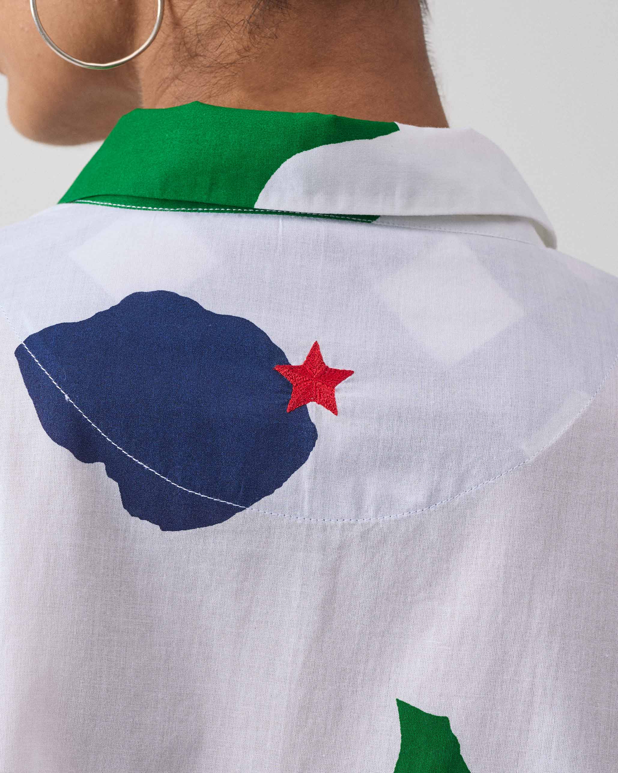 Hala Tunic - Green & White Print