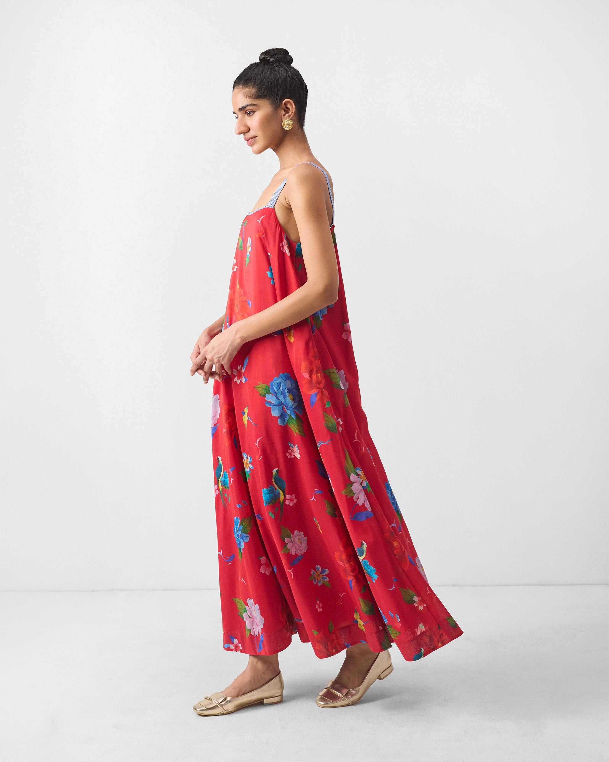 Sakura Strappy Dress - Red Print