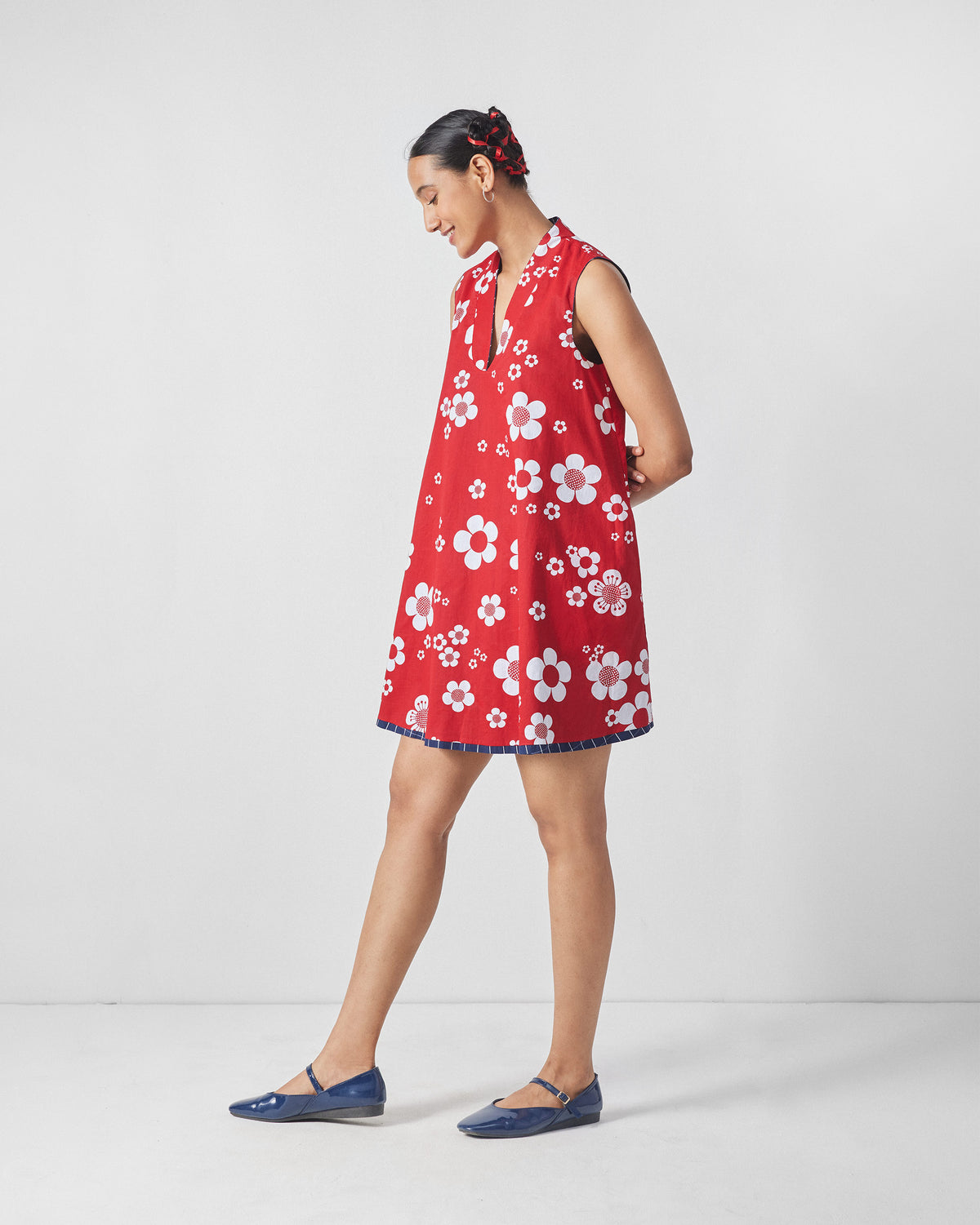 Kawaii Reversible Dress - Navy & Red