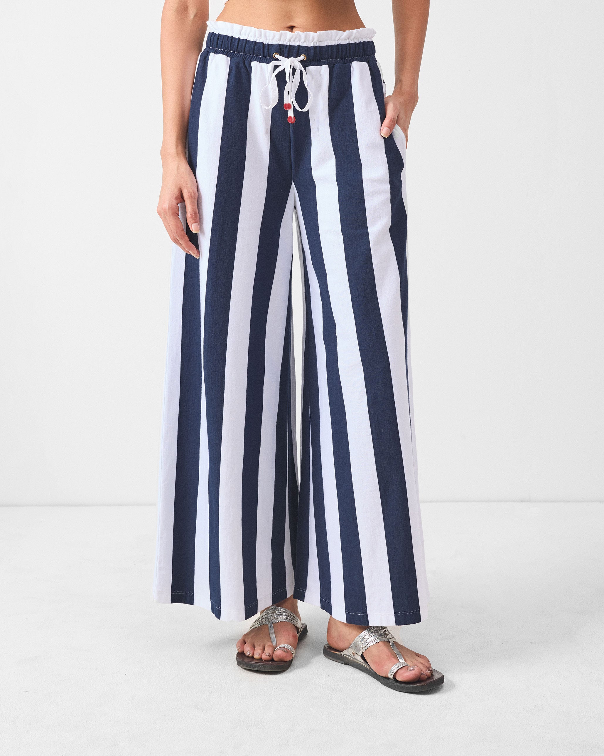 Nova Lounge Pants - Navy & White Stripes
