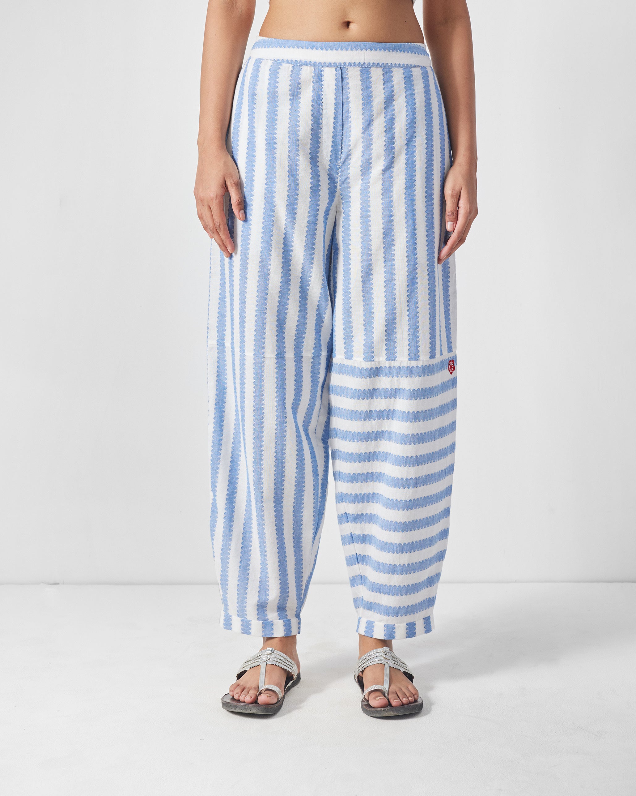 Akira Pants - Blue & White Stripes