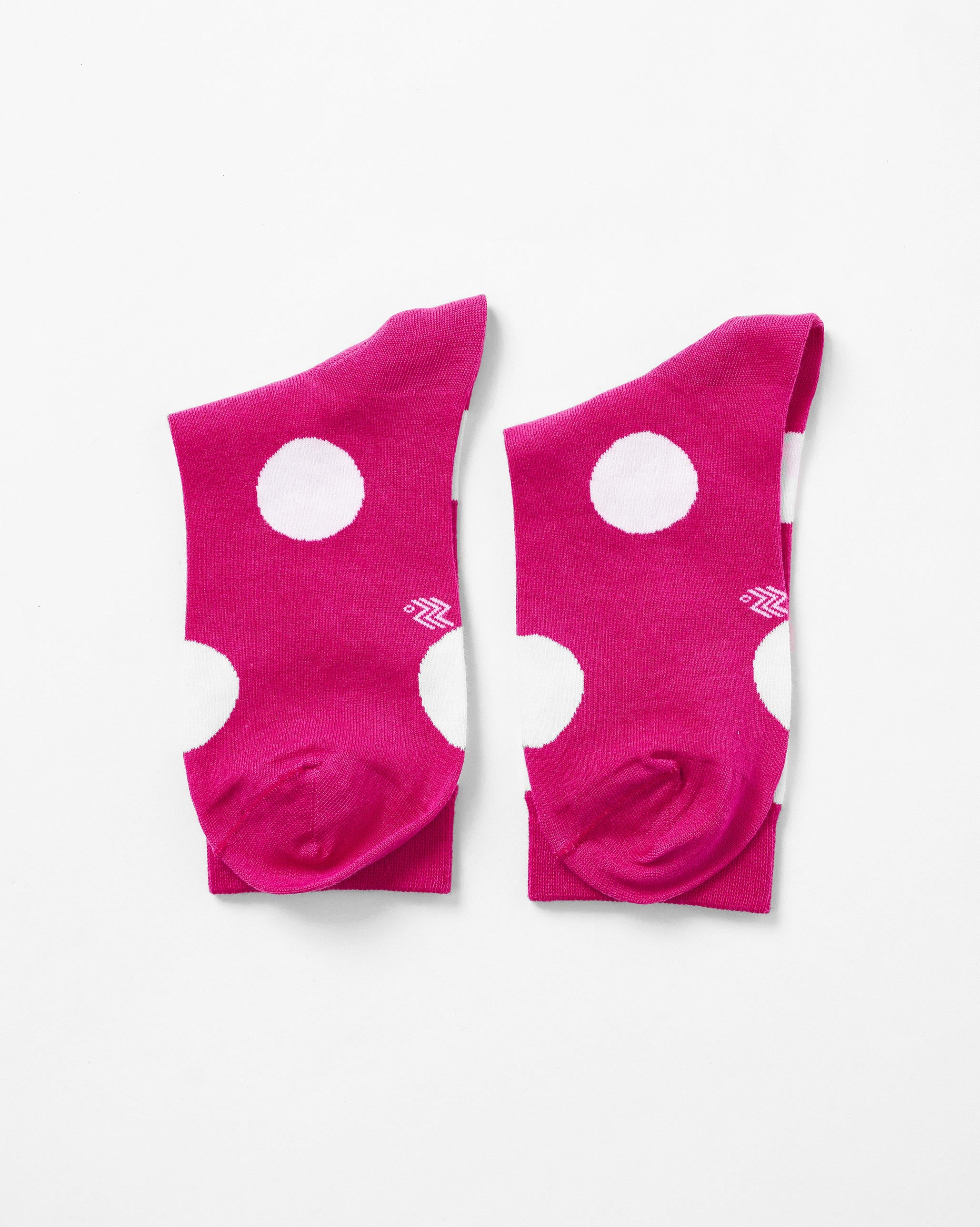 Polka Love Socks - Fuchsia & Oatmeal