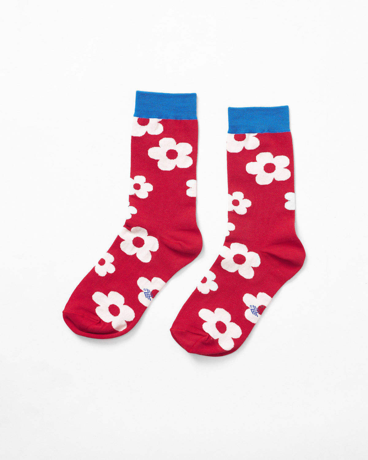 Cherry Blossom Socks - Red & Oatmeal