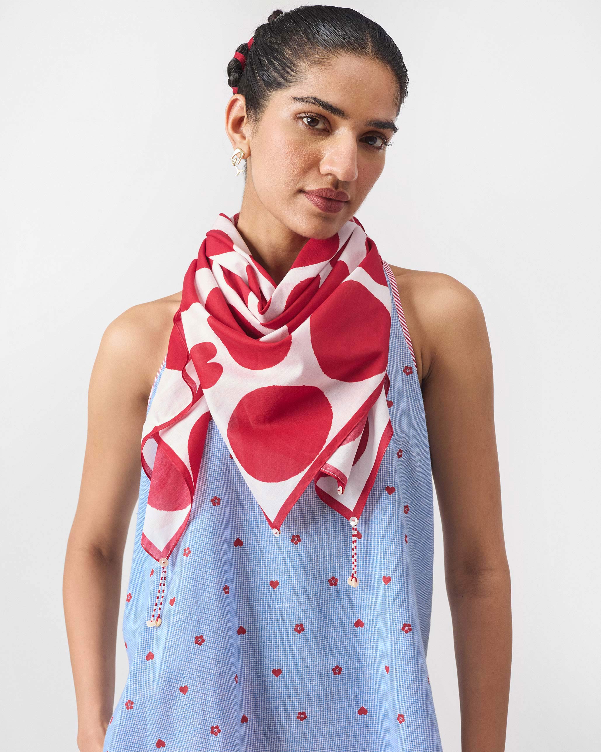 Evening Polka Scarf - Red