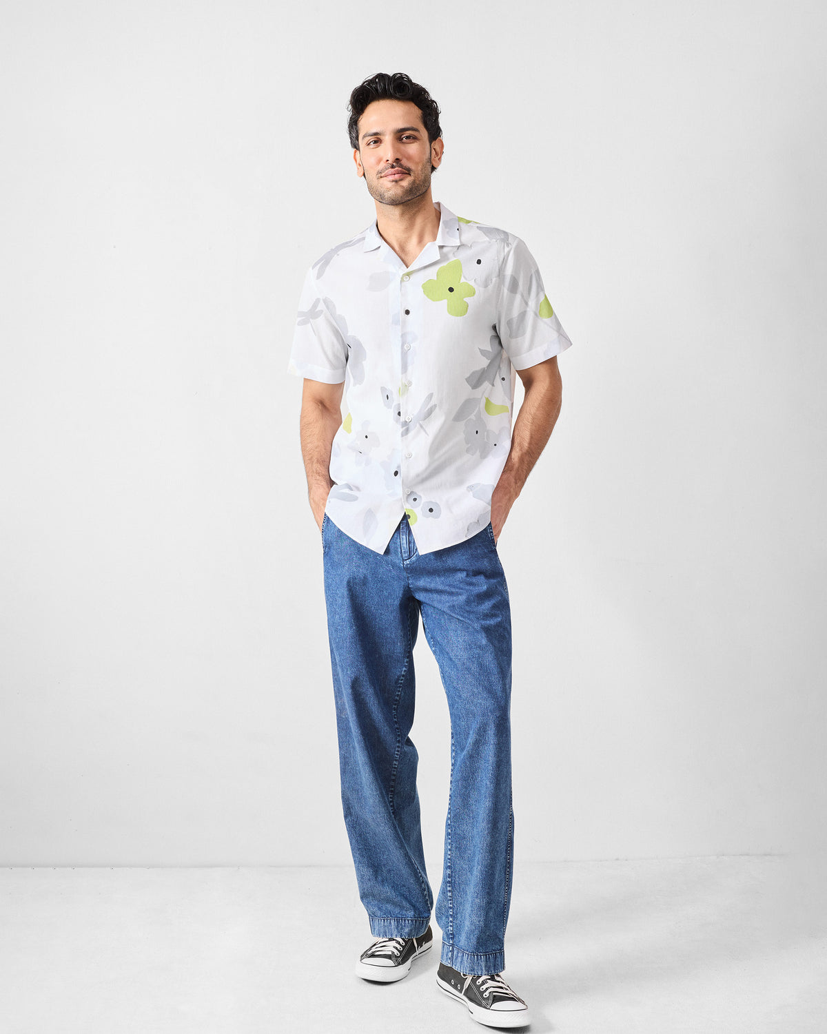 Mistari Shirt - Charcoal Printed