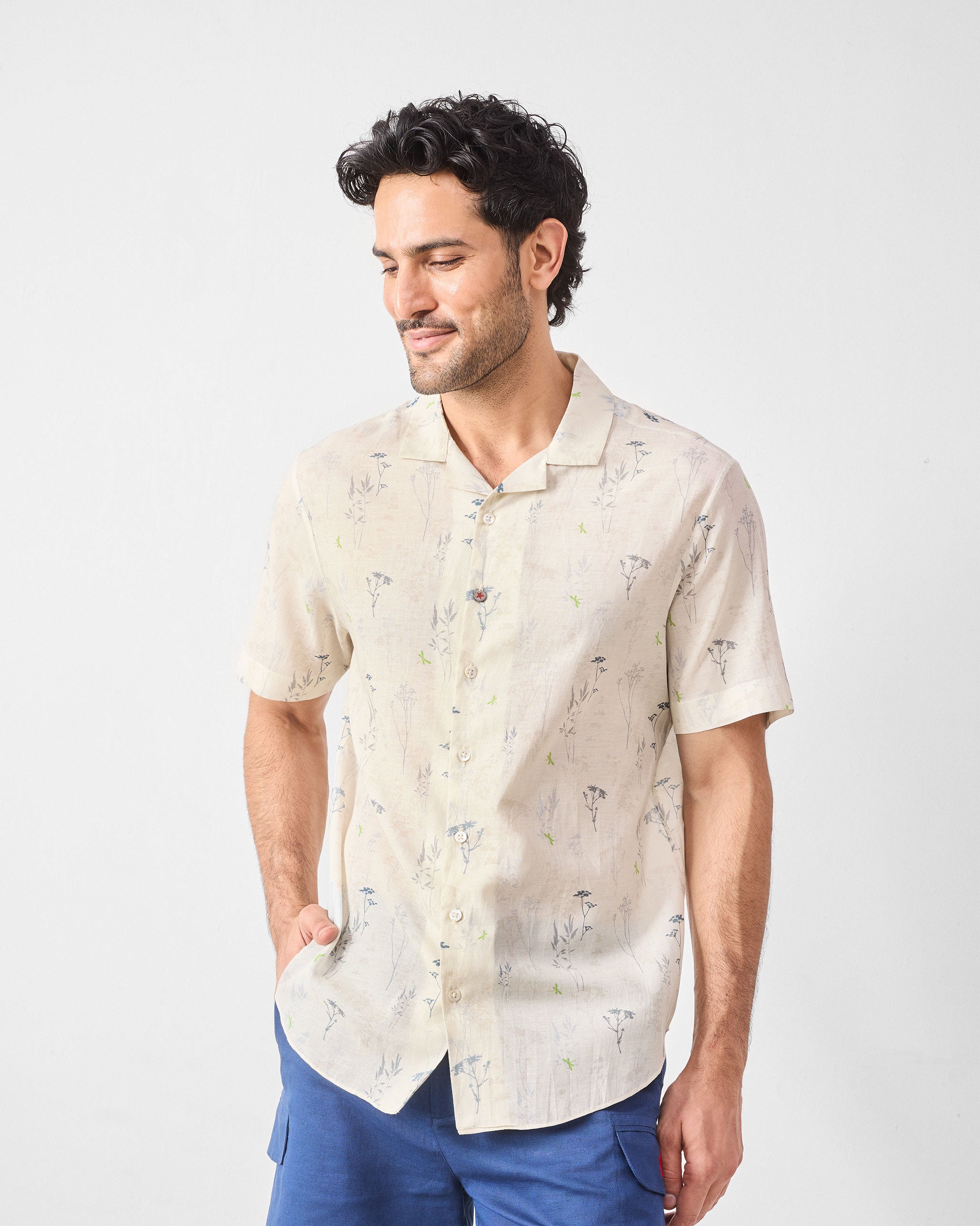 Mistari Shirt - Grey Printed