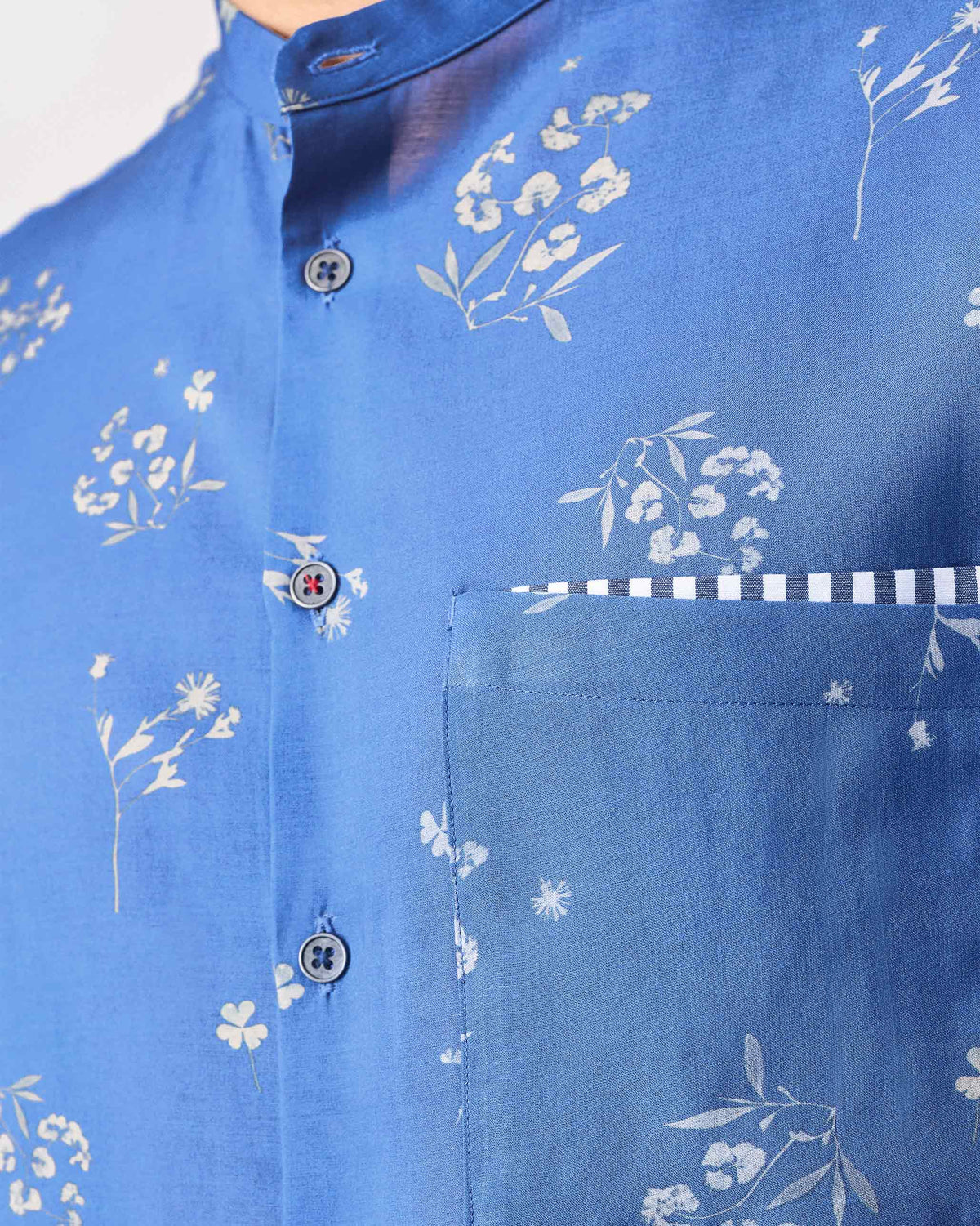 Myanmar Shirt - Navy Printed