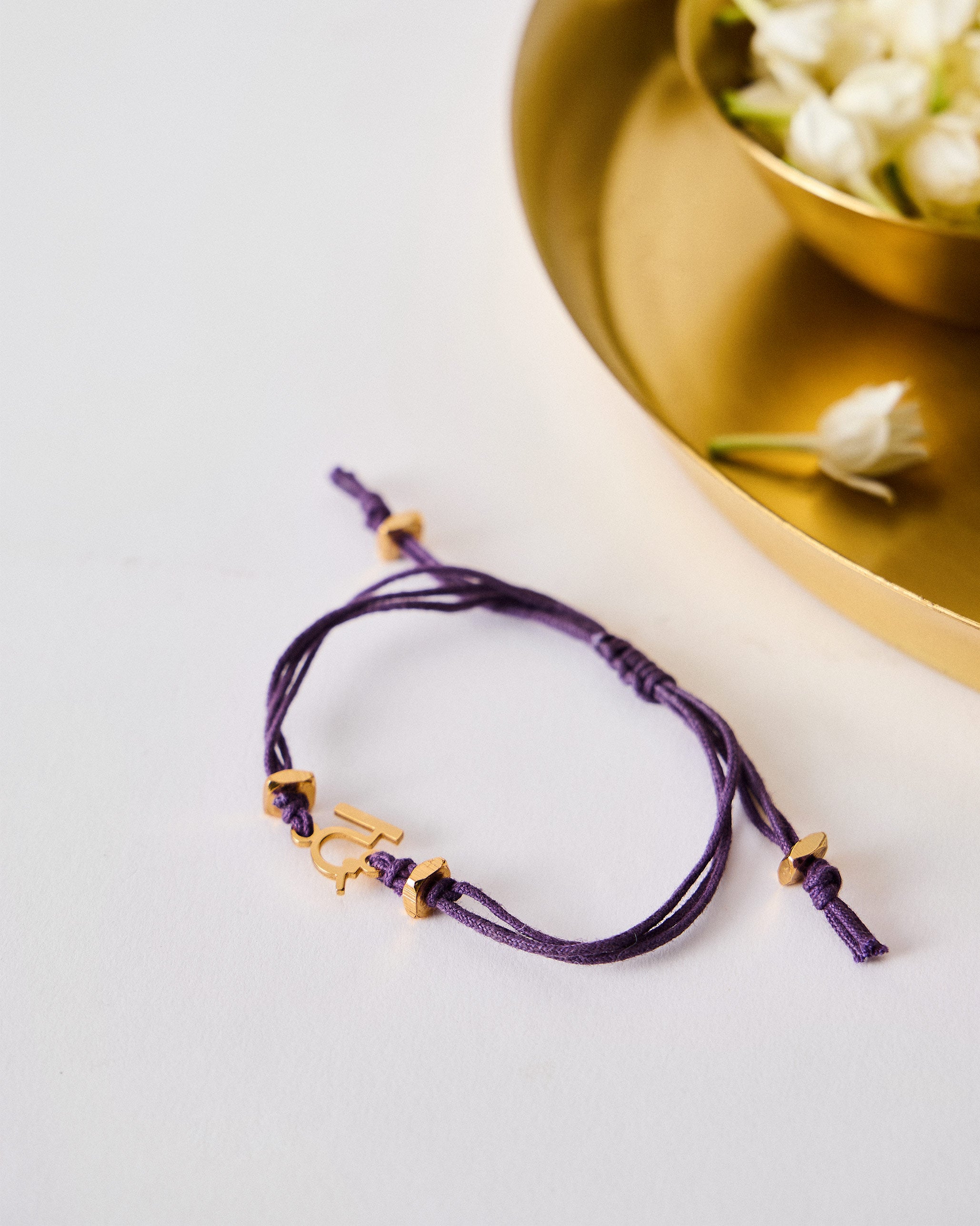 Alphabet D Rakhi - Purple