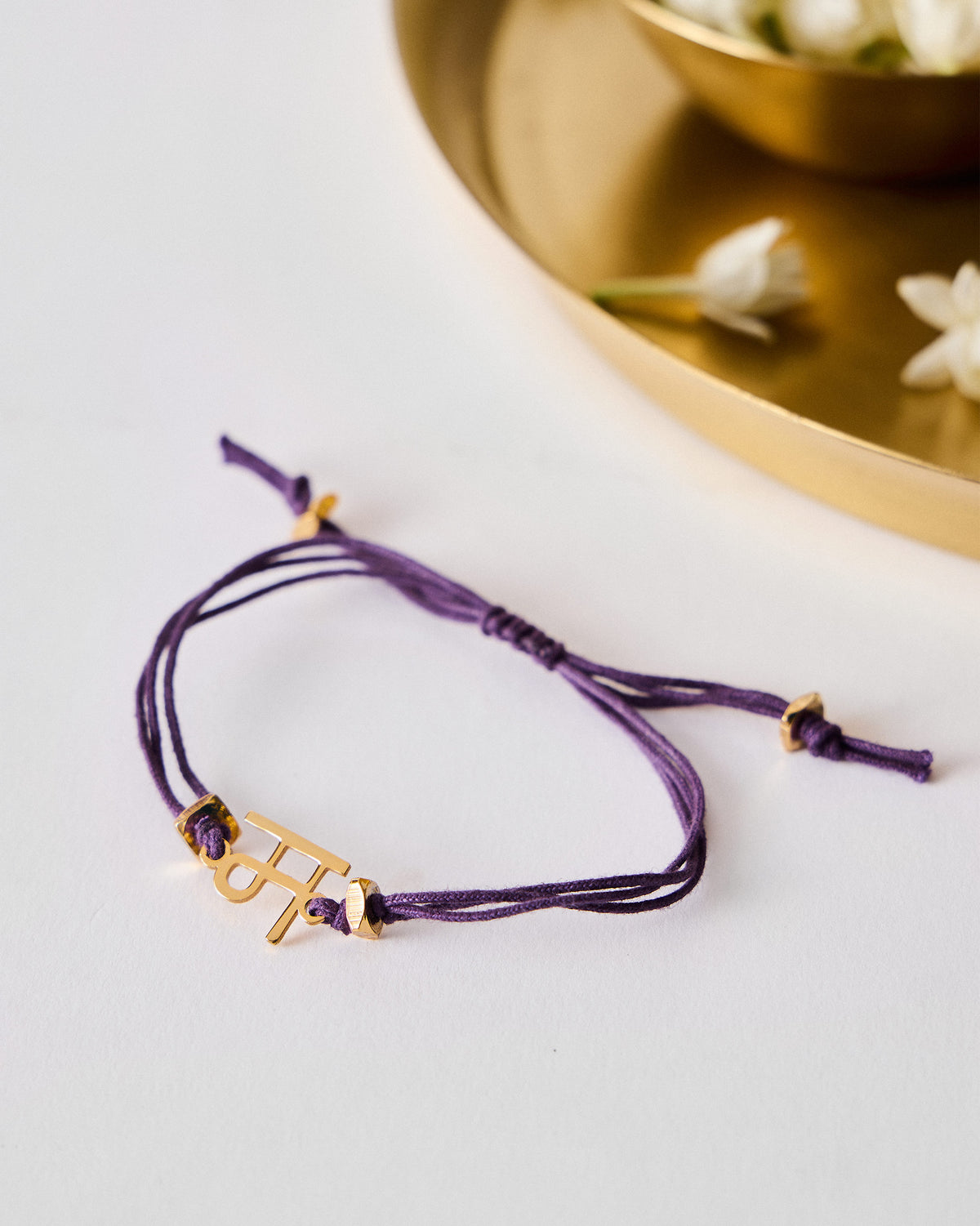 Alphabet M Rakhi - Purple