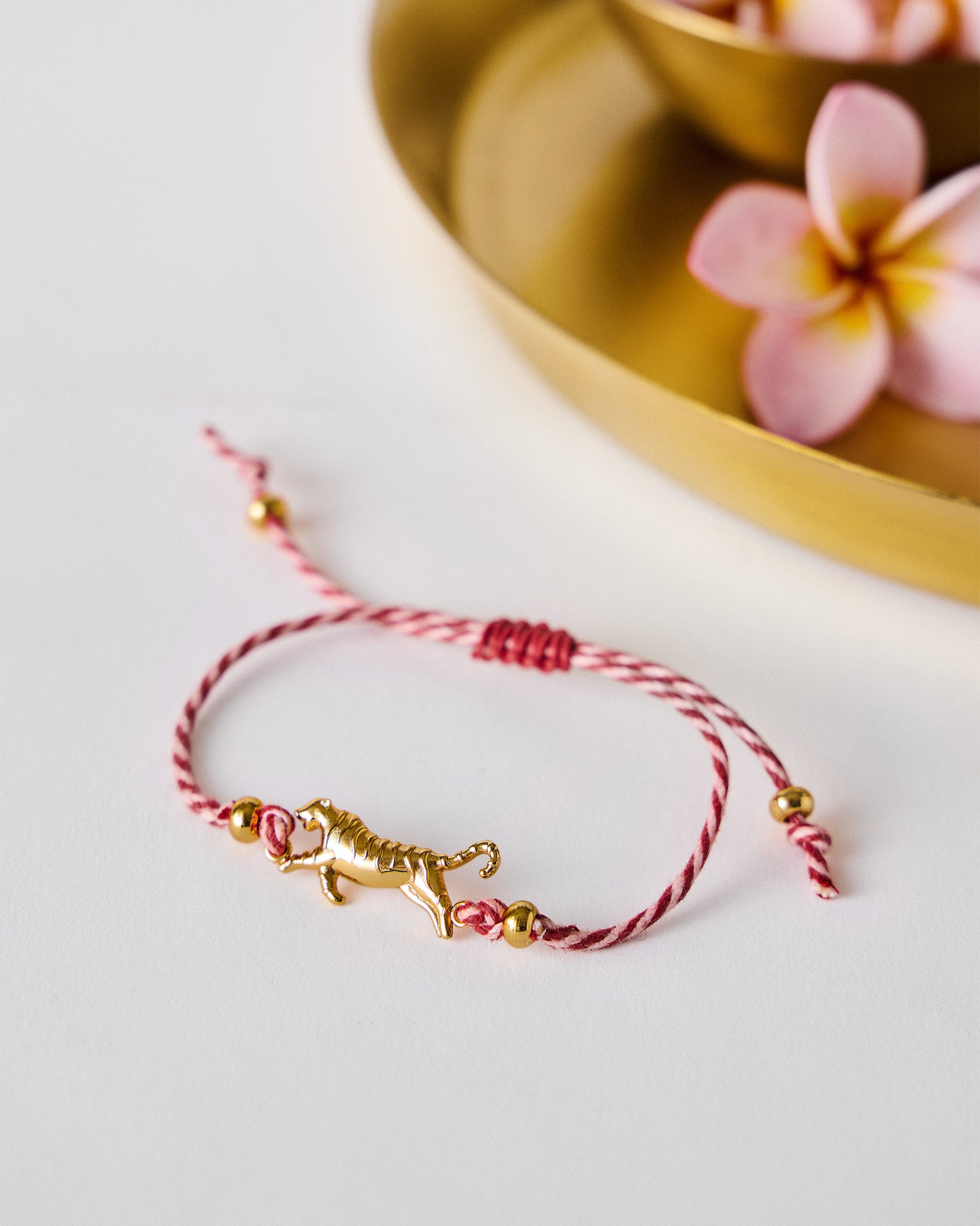 Tiger Rakhi - Red & Pink Stripes