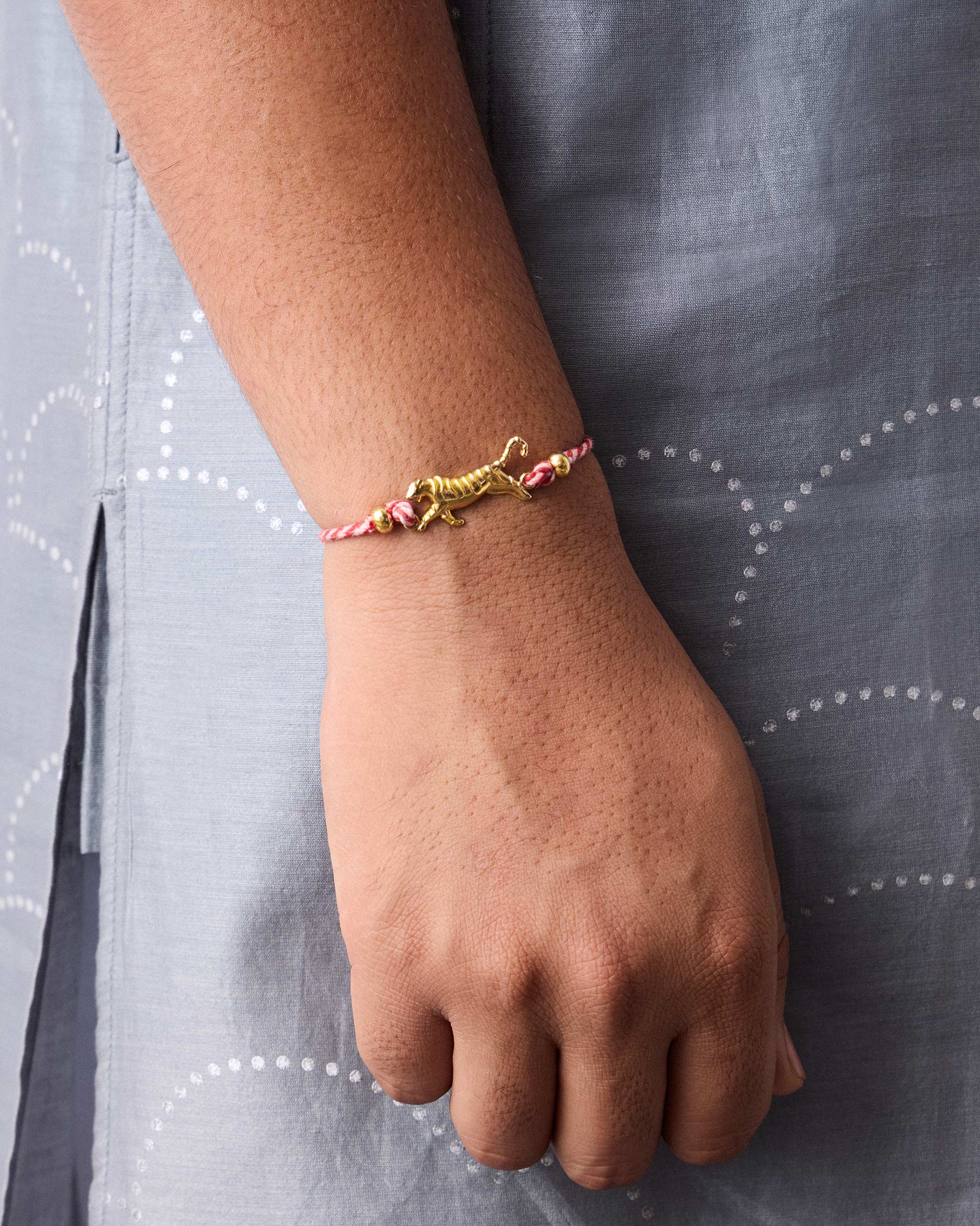 Tiger Rakhi - Red & Pink Stripes