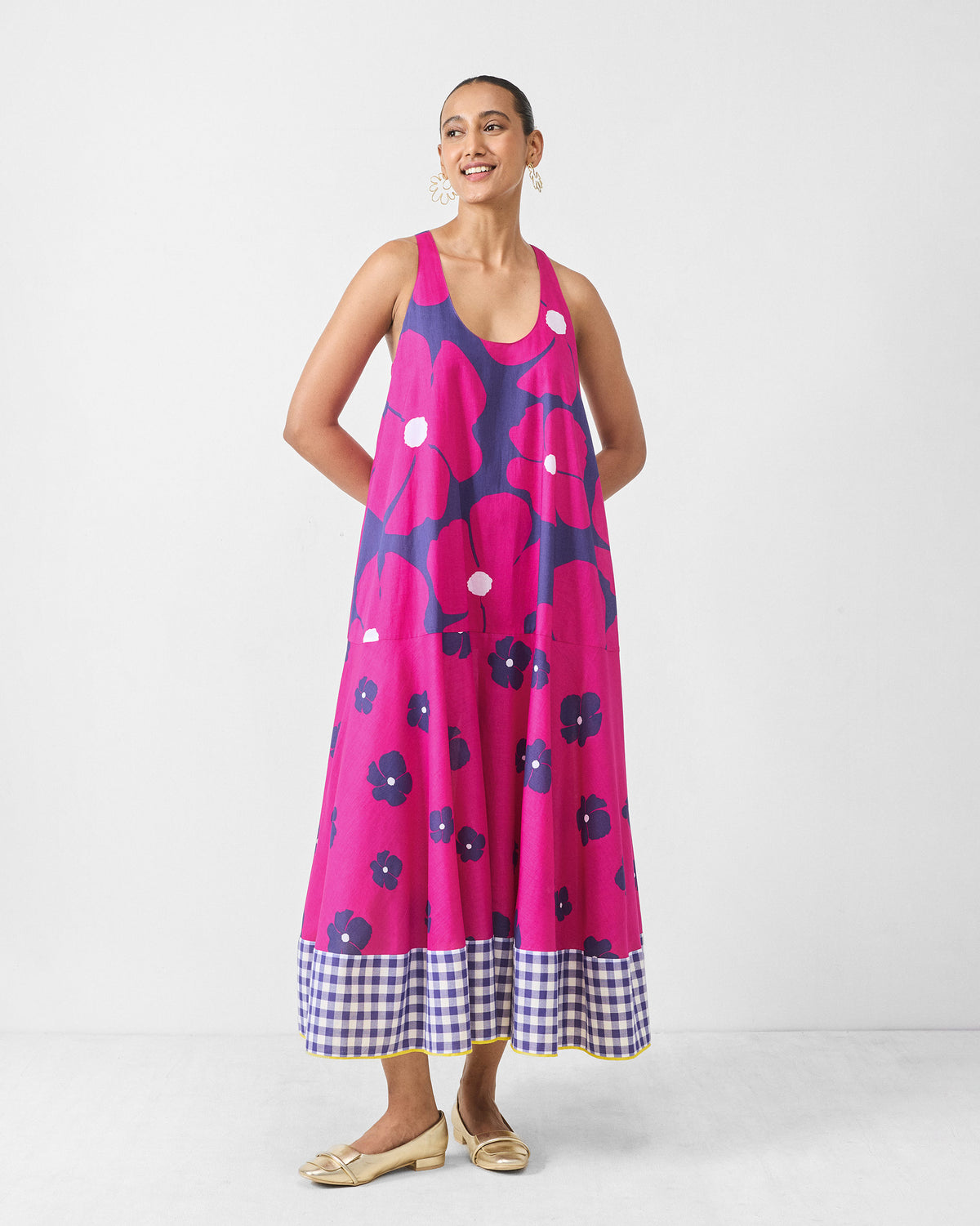 Karibu Dress - Fuchsia & Purple Printed
