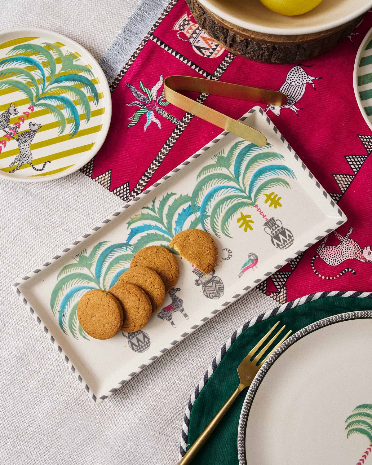 Indus Cookie Tray with Tong