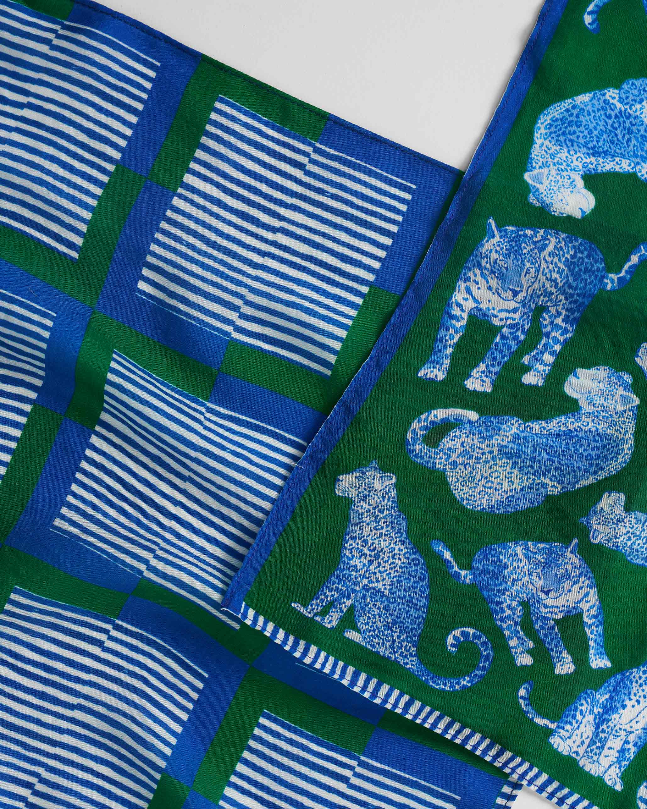 Baagh Pocket Square - Blue & Green