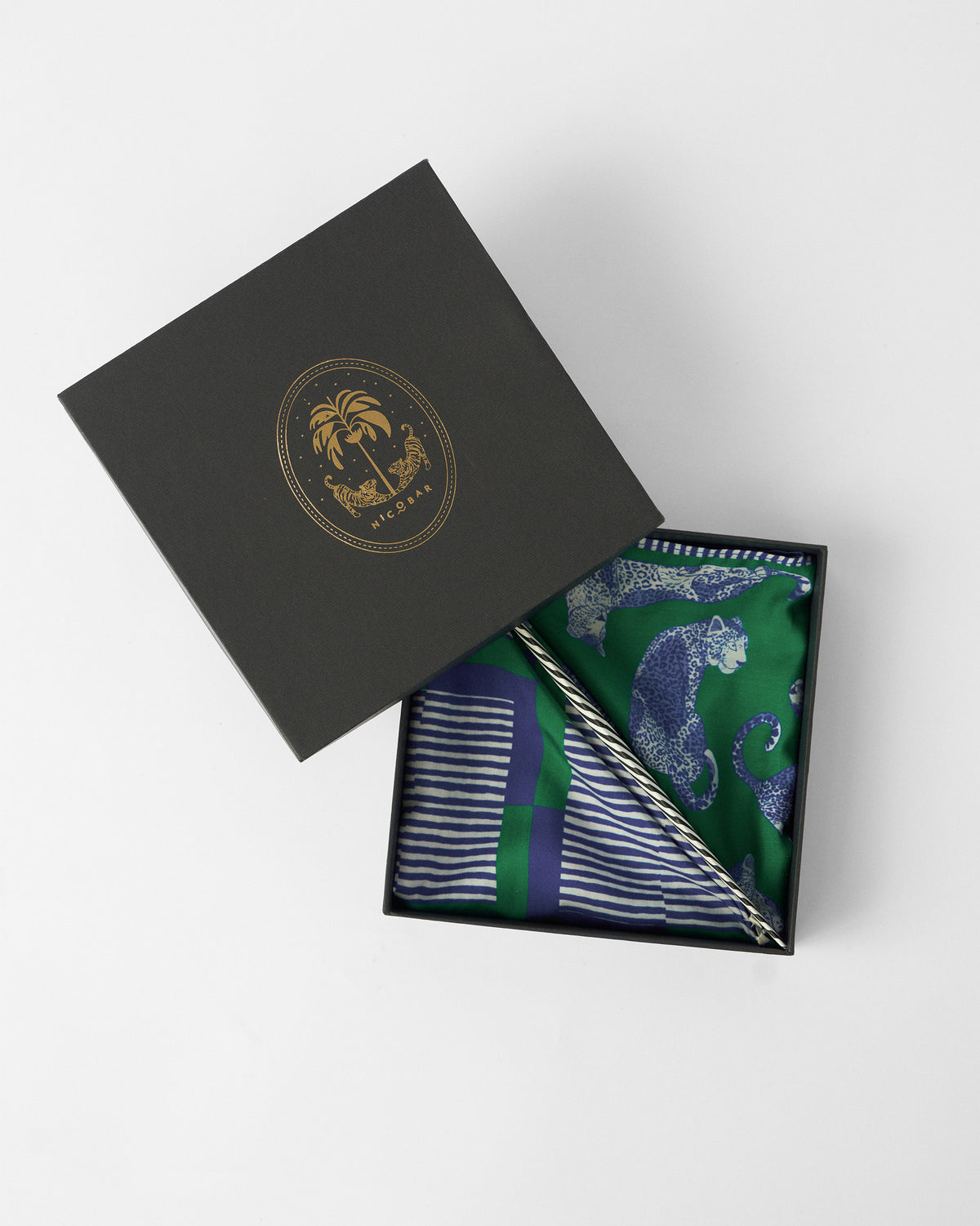 Baagh Pocket Square - Blue & Green
