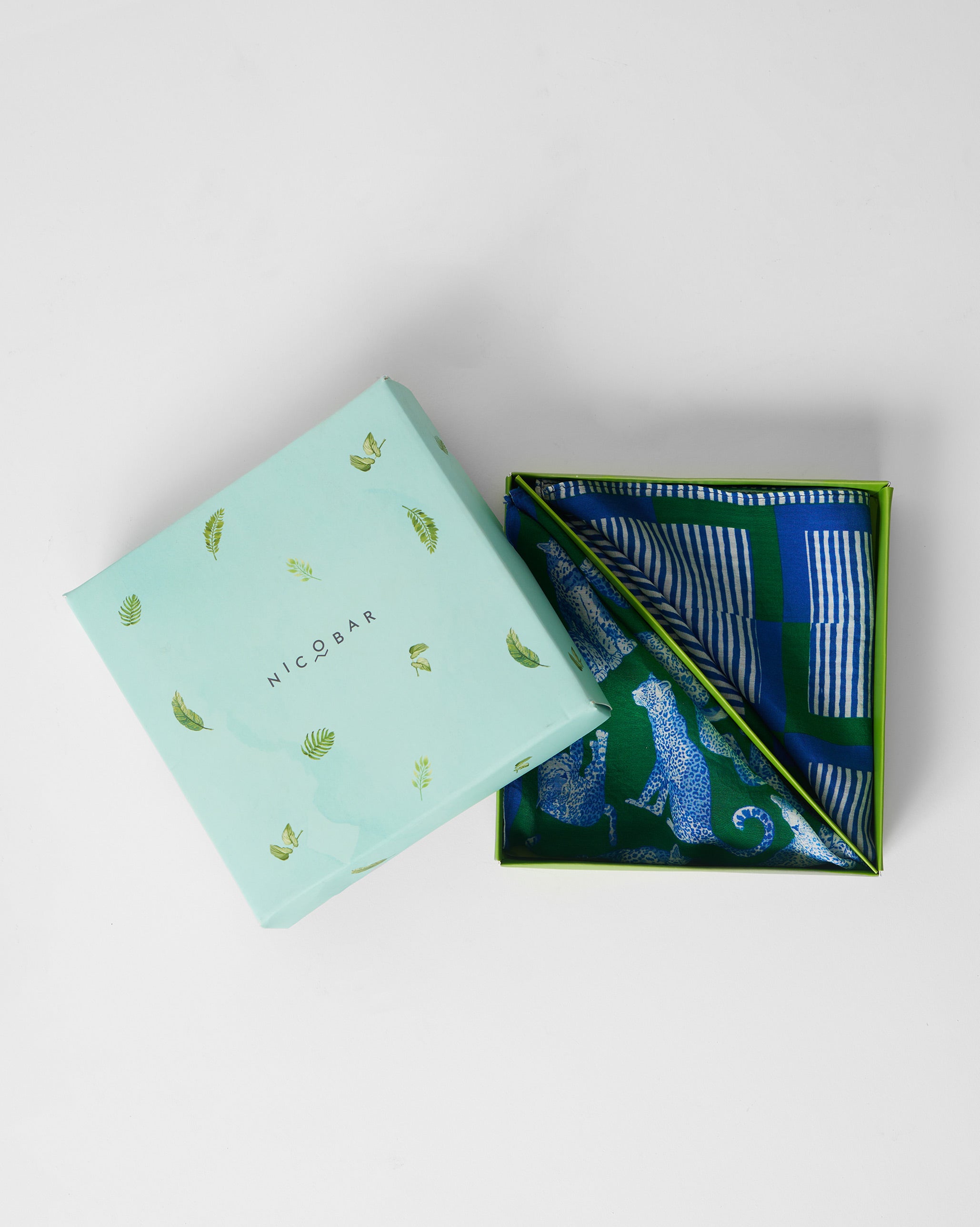 Baagh Pocket Square - Blue & Green